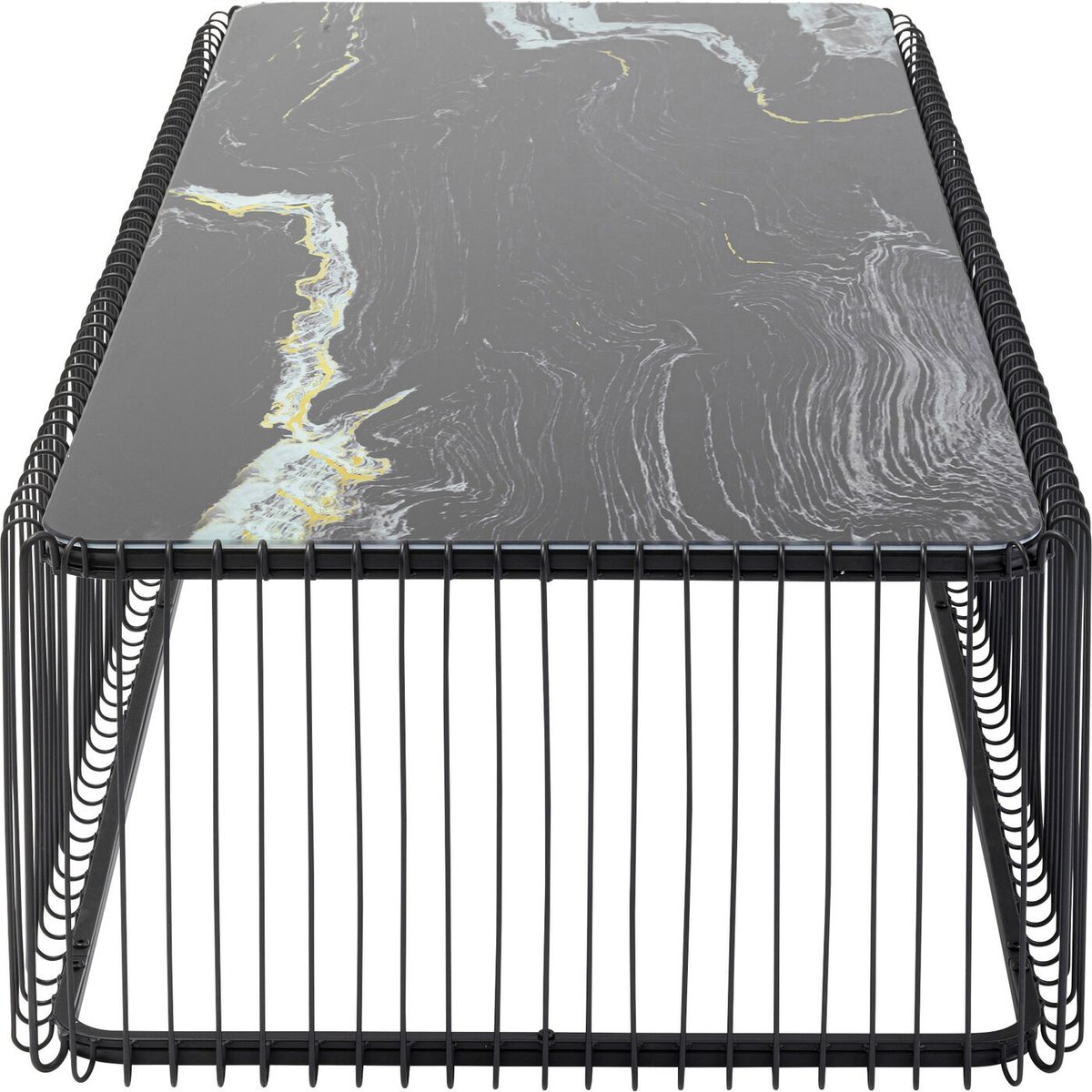 Table basse rectangulaire effet marbre, WIRE noir, KARE DESIGN