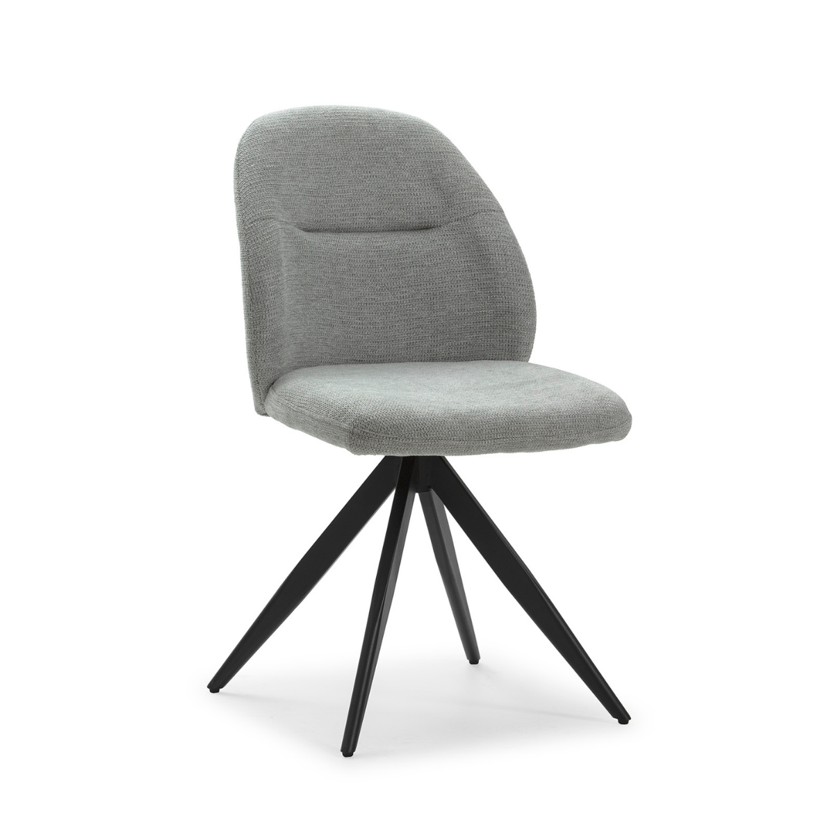 Lot de 2 chaises pivotantes en tissu avec pieds en métal noir L47 cm - TAMARA gris clair, CALICOSY