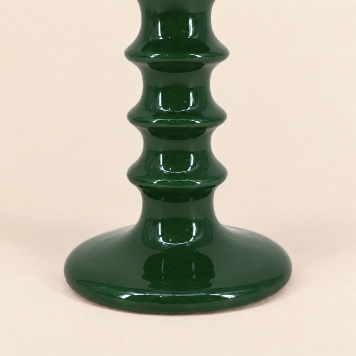 Bougeoir en céramique 22cm vert, ORNAMI