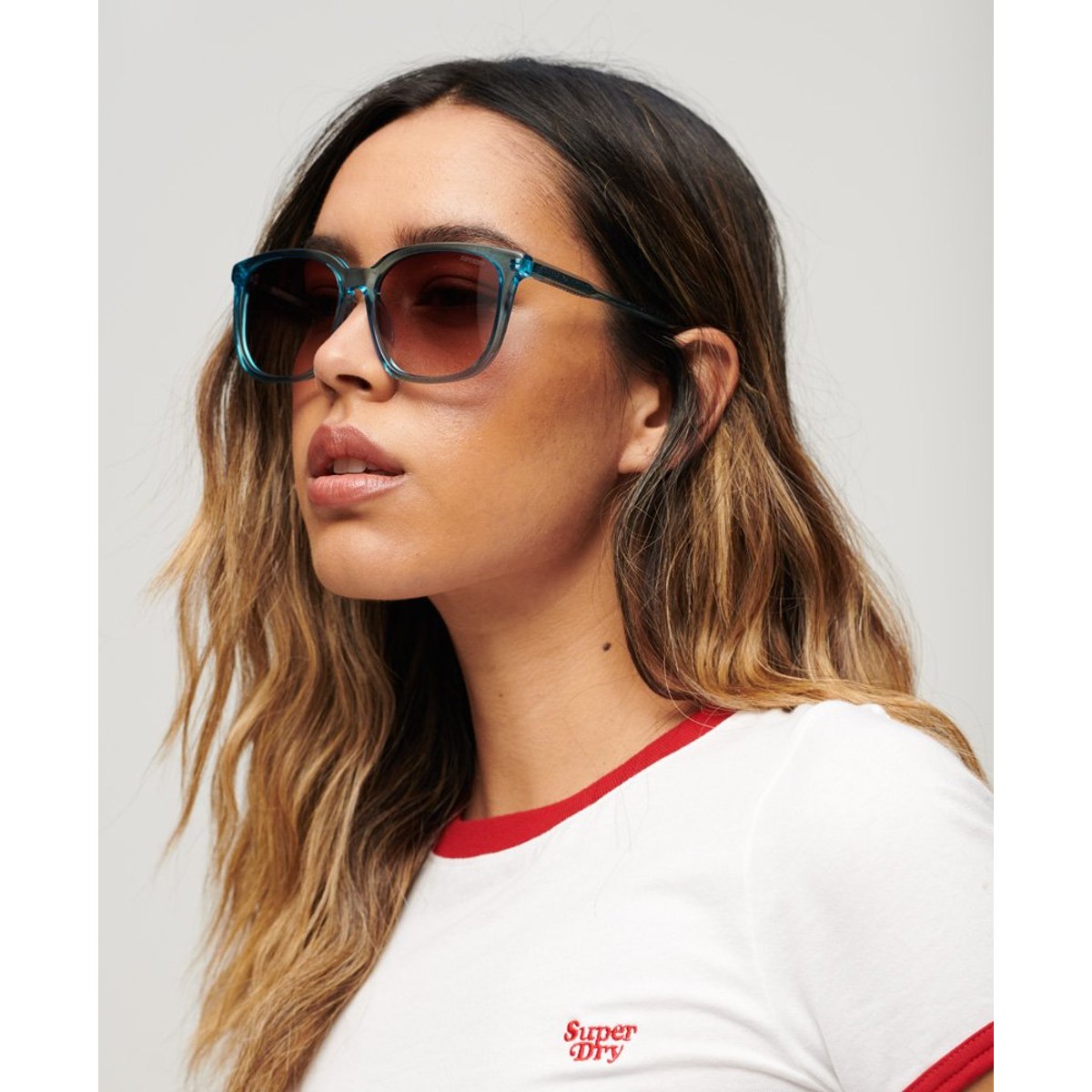 Lunettes de soleil SDR Sorcha bleu/marron foncé dégradé, SUPERDRY