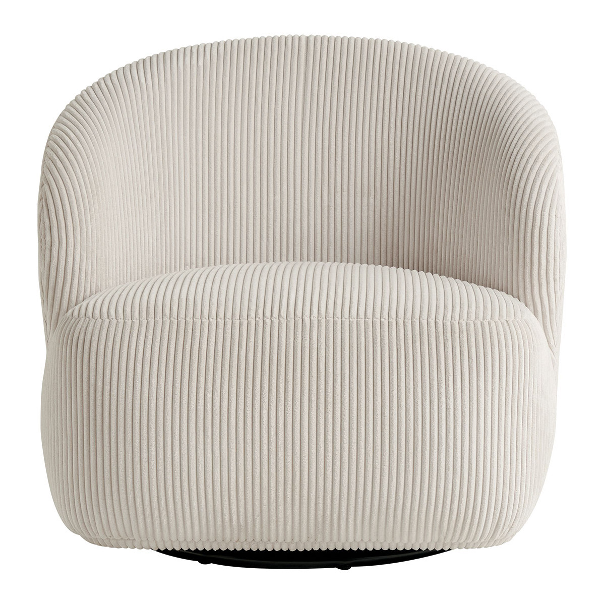 Fauteuil velours côtelé beige, BLANC D’IVOIRE