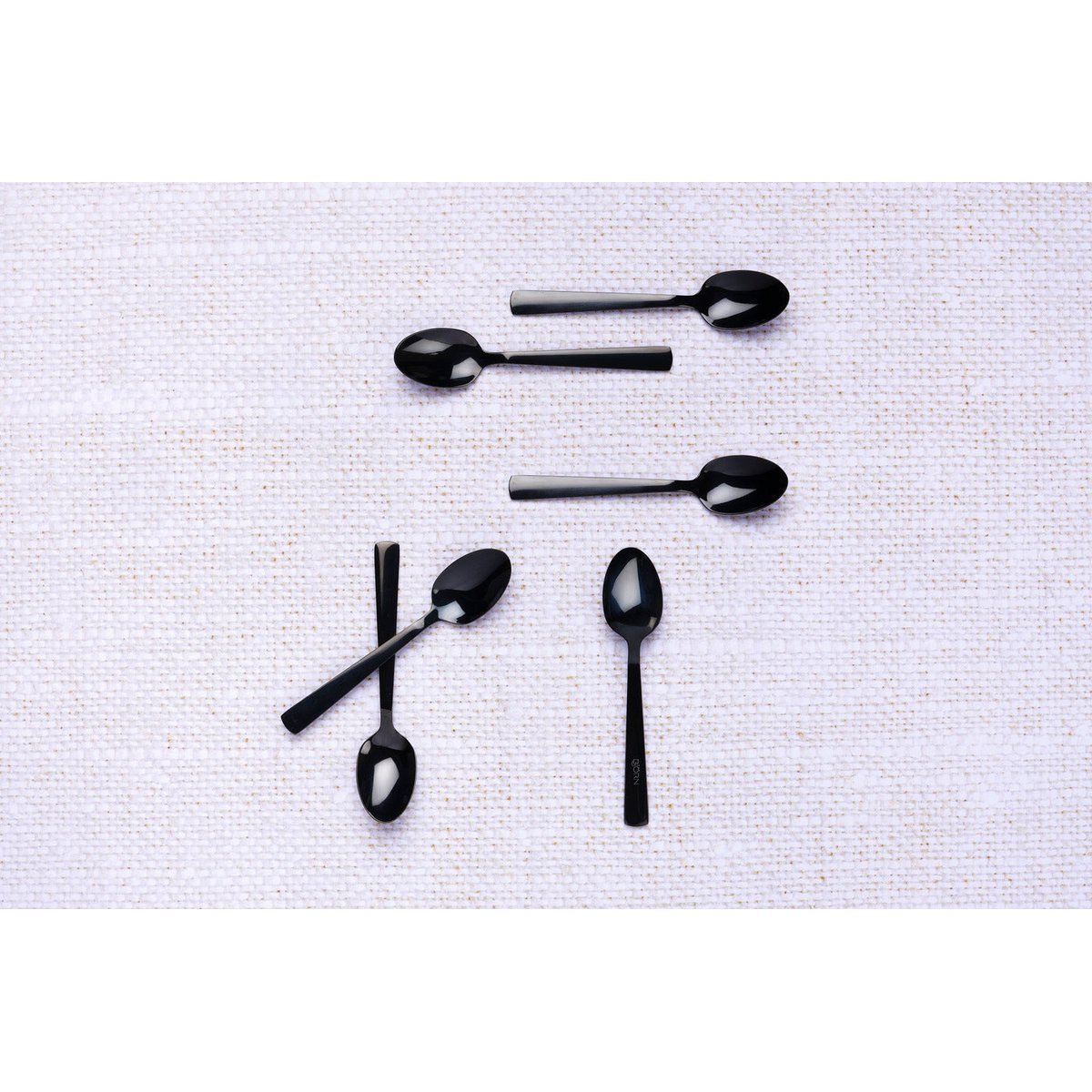 Lot de 6 petites cuillères en inox, NUDE noir brillant, BJORN