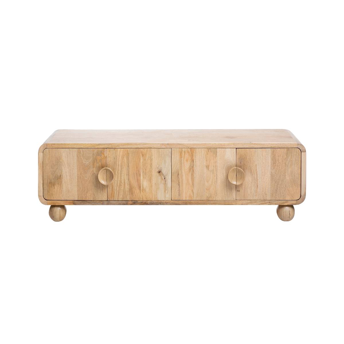 Meuble TV en bois de manguier HORTA bois clair, MADE IN MEUBLES