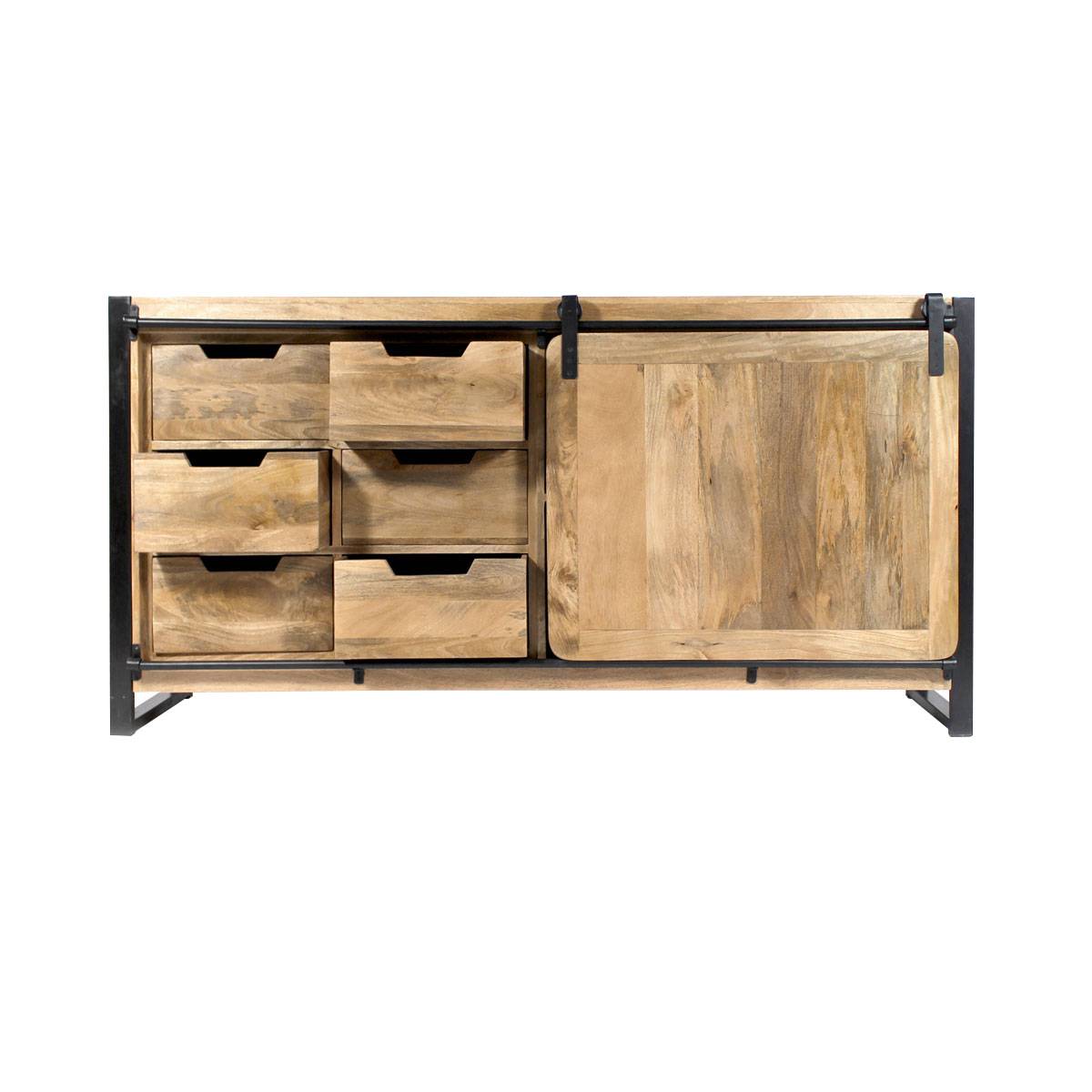 Buffet en bois de manguier NEW YORK bois clair, MADE IN MEUBLES 