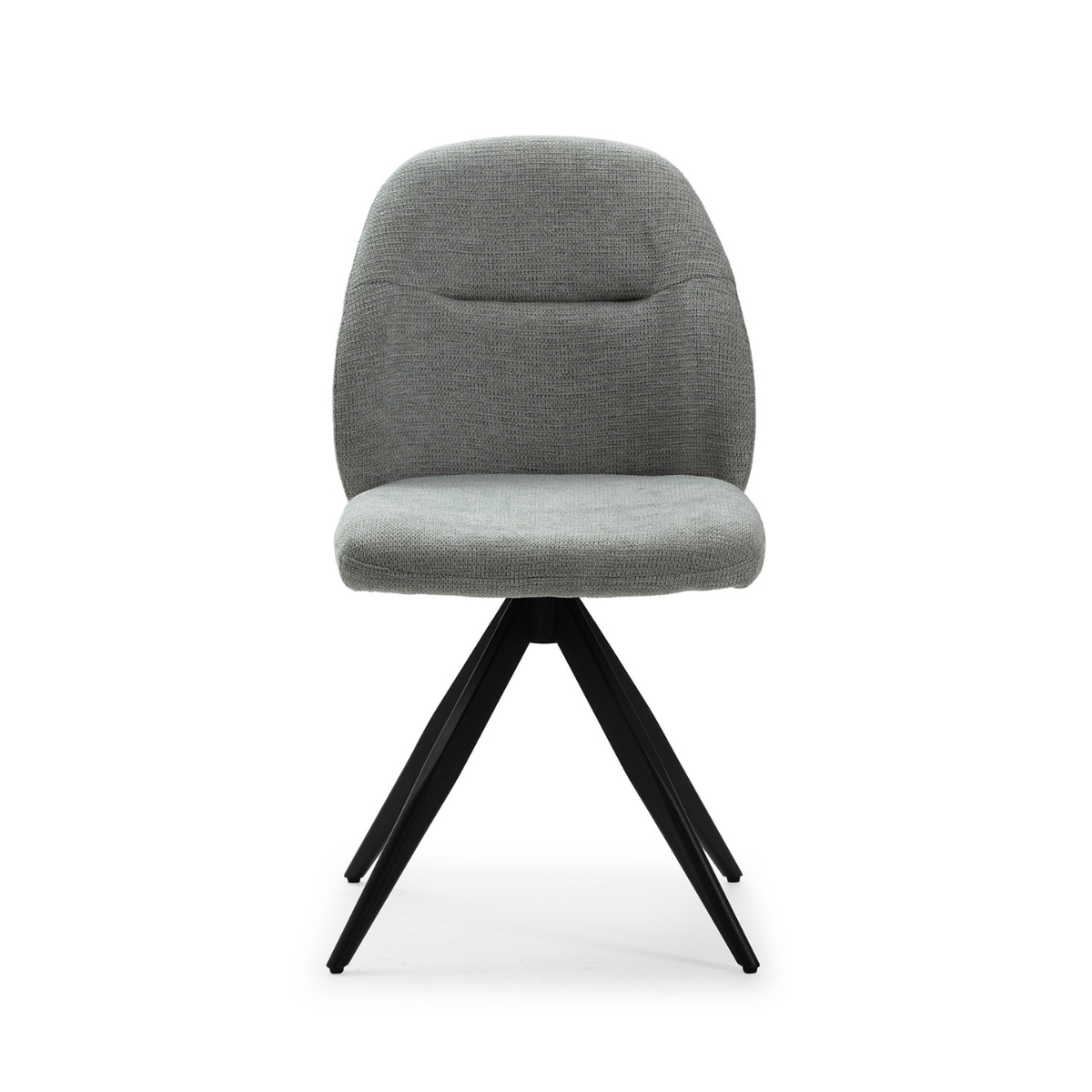 Lot de 2 chaises pivotantes en tissu avec pieds en métal noir L47 cm - TAMARA gris clair, CALICOSY