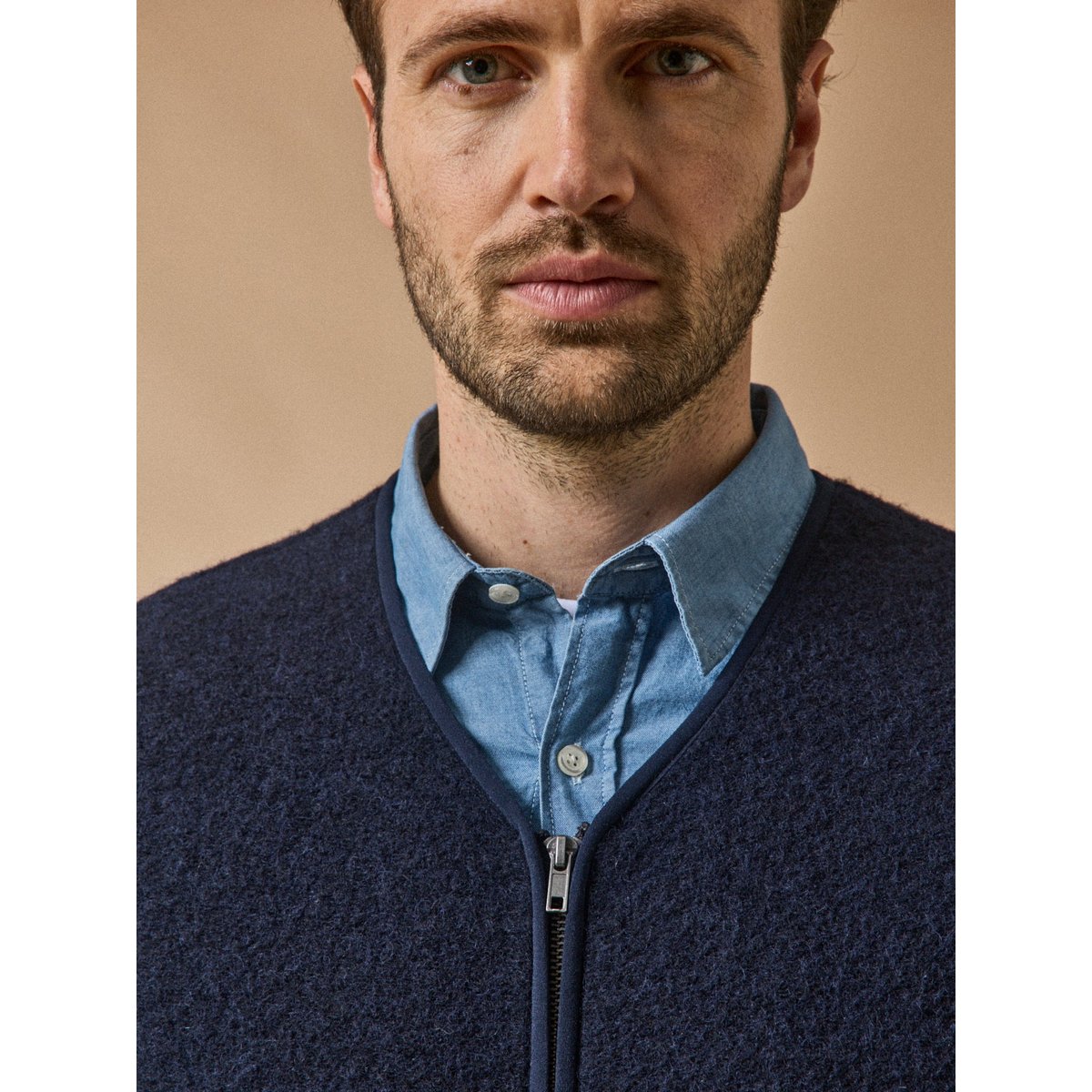 Gilet zippé sans manches marine, CYRILLUS