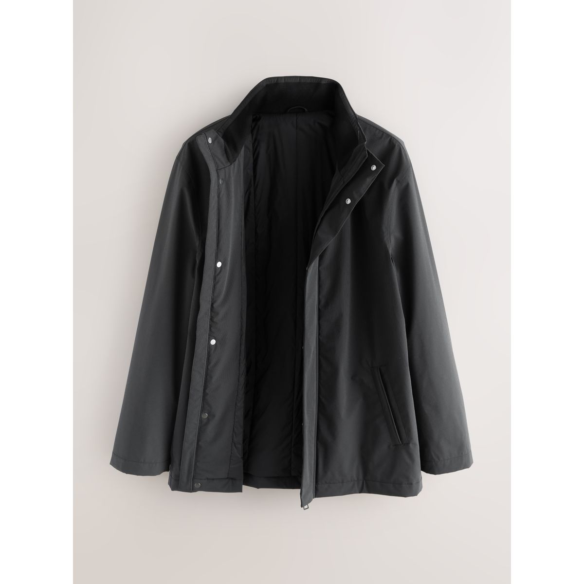 Manteau matelassé imperméable à col cheminée gris anthracite, NEXT