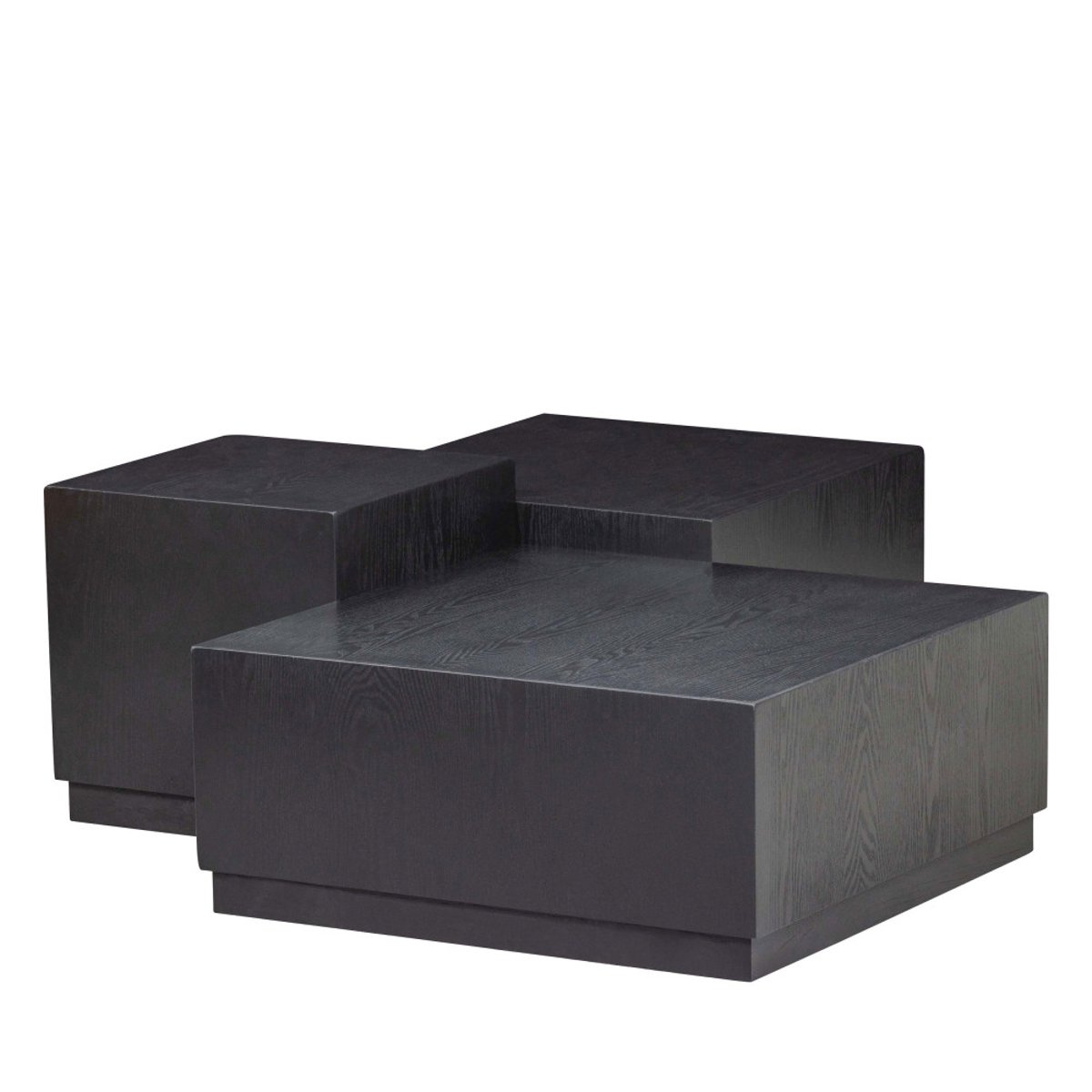 Lot de 3 tables basses en bois- PIM noir, WOOOD