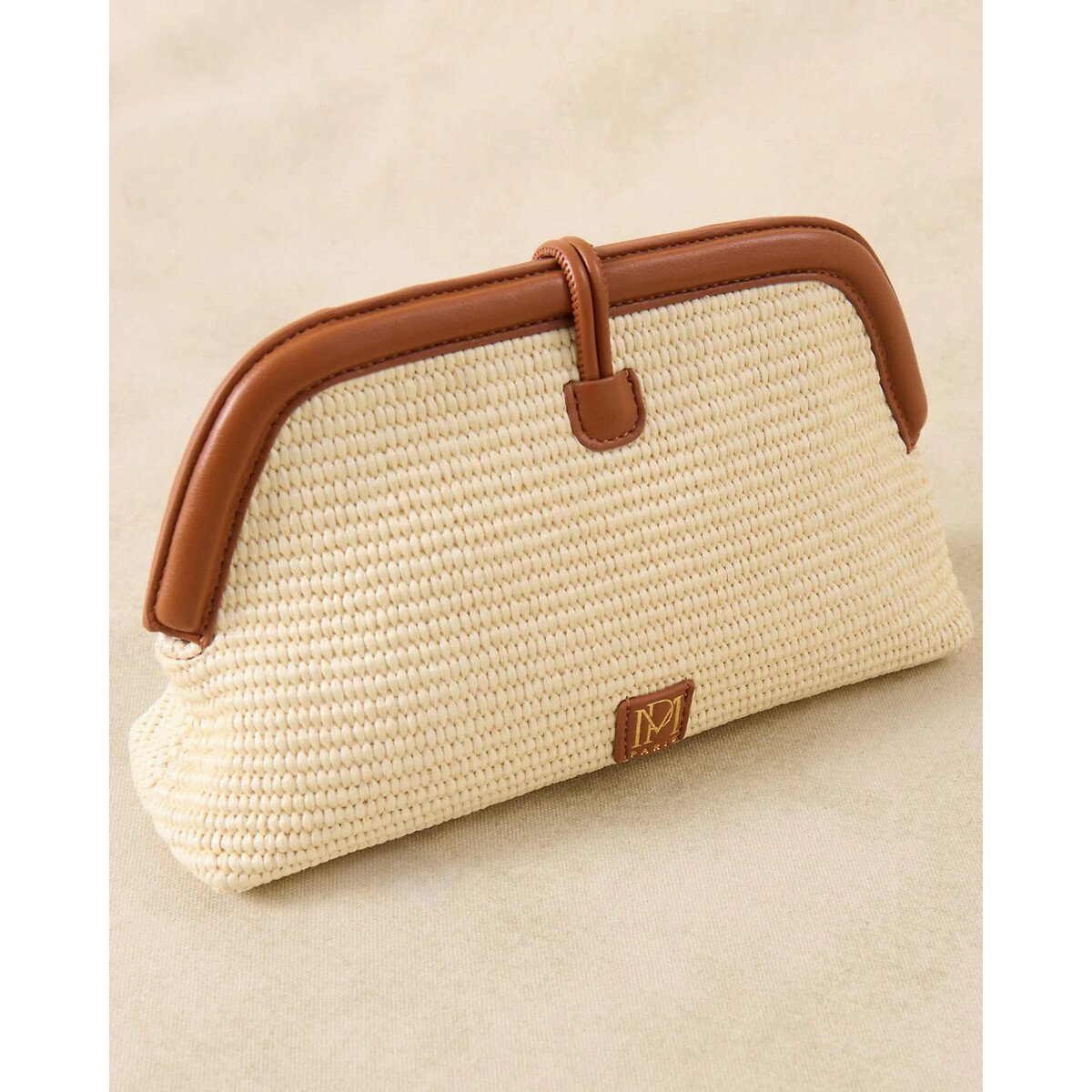 Sac pochette en raphia, SUMMER ecru, PETITE MENDIGOTE