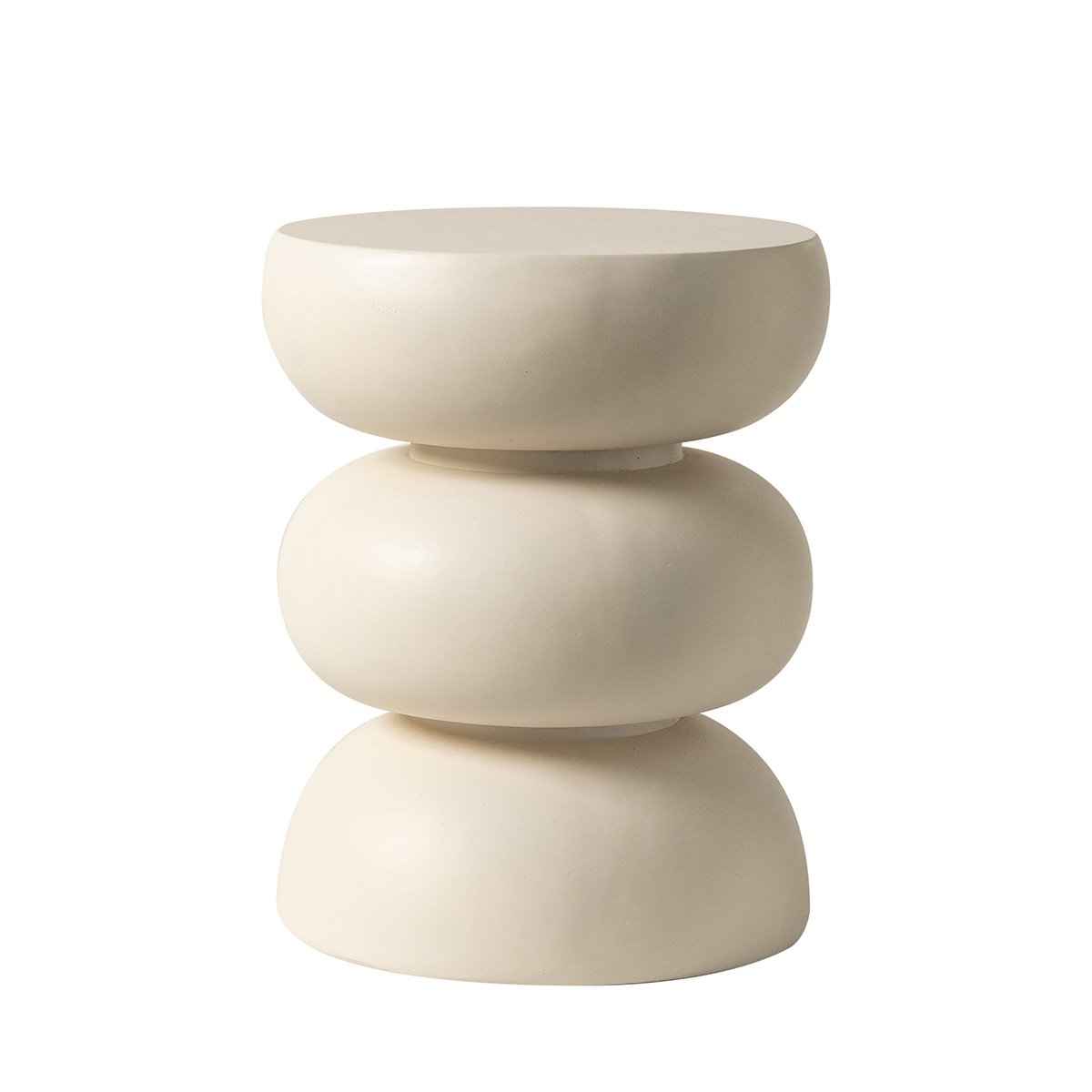 Table d'appoint ronde ø37cm - Effet ciment beige - LIA beige, MAISON AUBERTIN