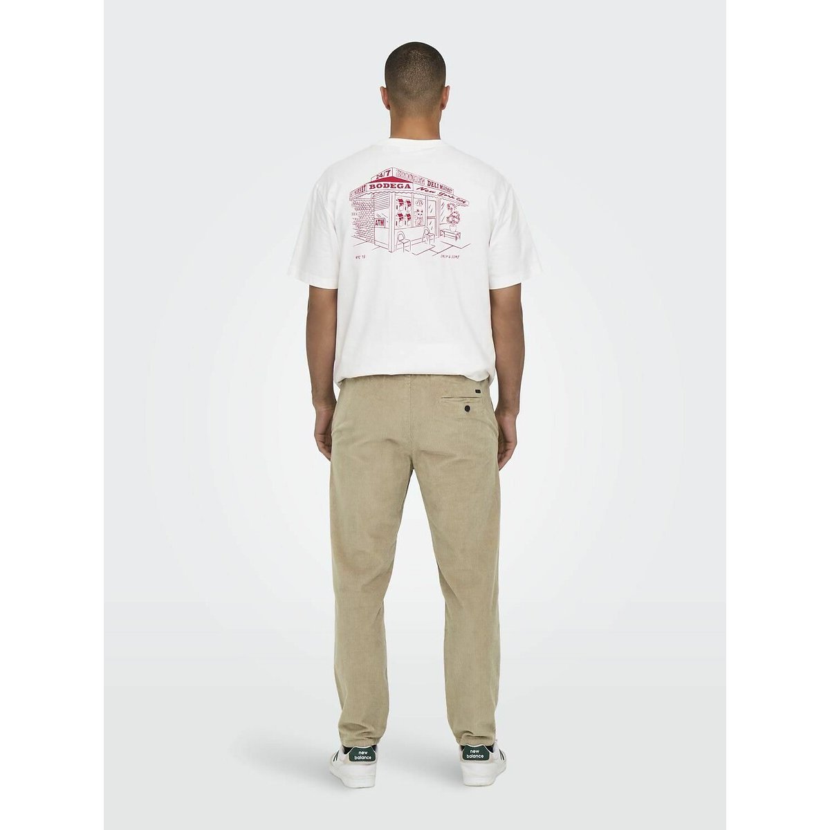 Corduroy Drawstring Trousers beige, ONLY & SONS