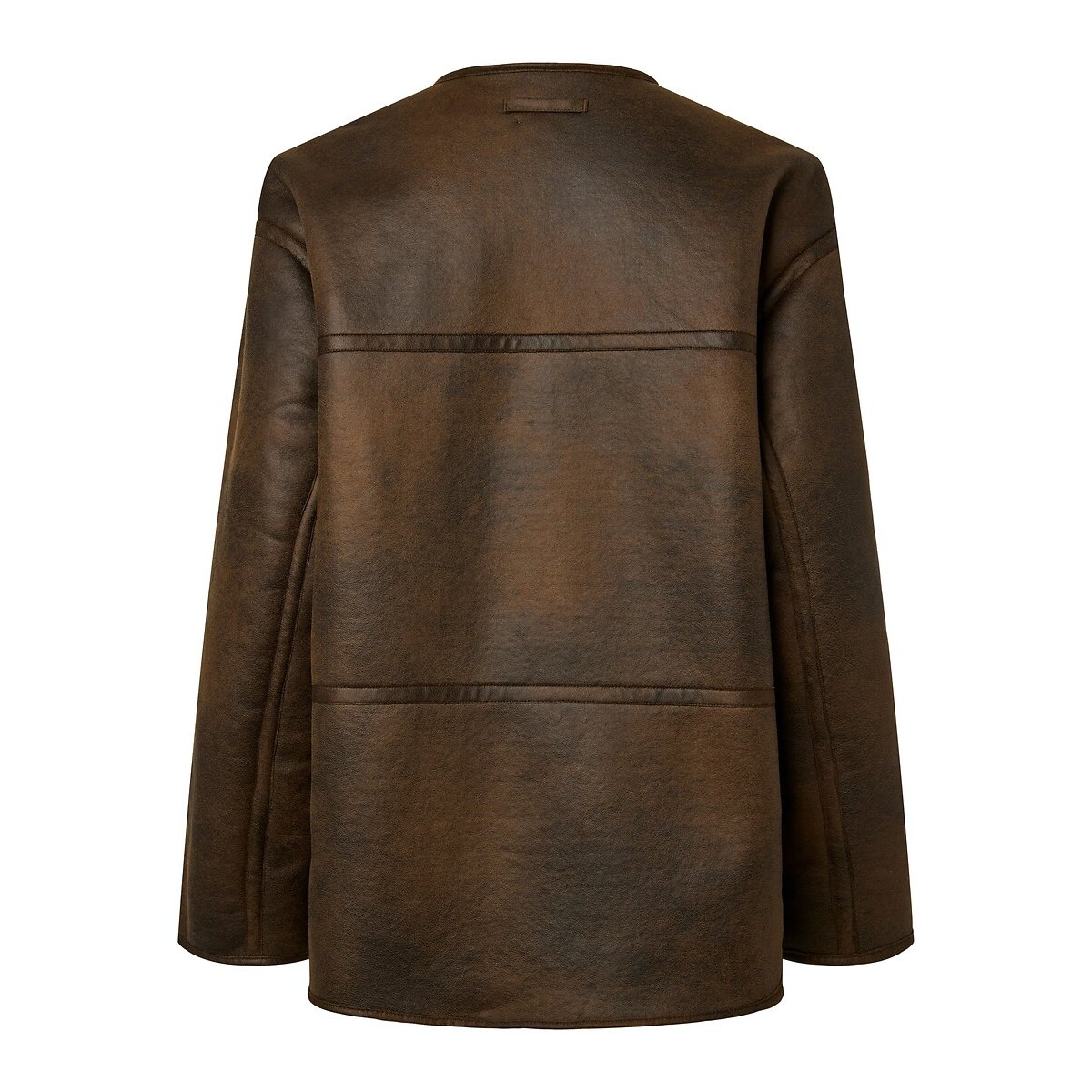 Cappotto reversibile in sherpa beige, PIECES