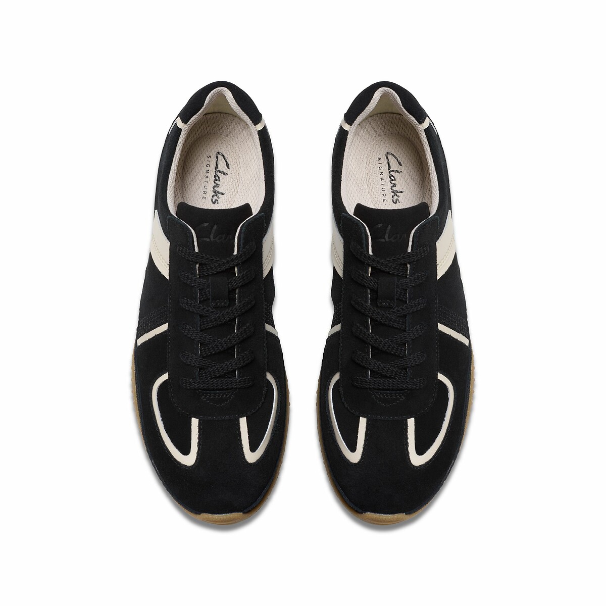 Baskets en cuir suédé Meridor noir, CLARKS