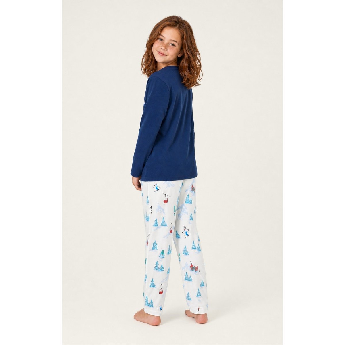 Pyjama enfant en jersey de coton épais imprimé Rêves au sommet blanc, ARTHUR
