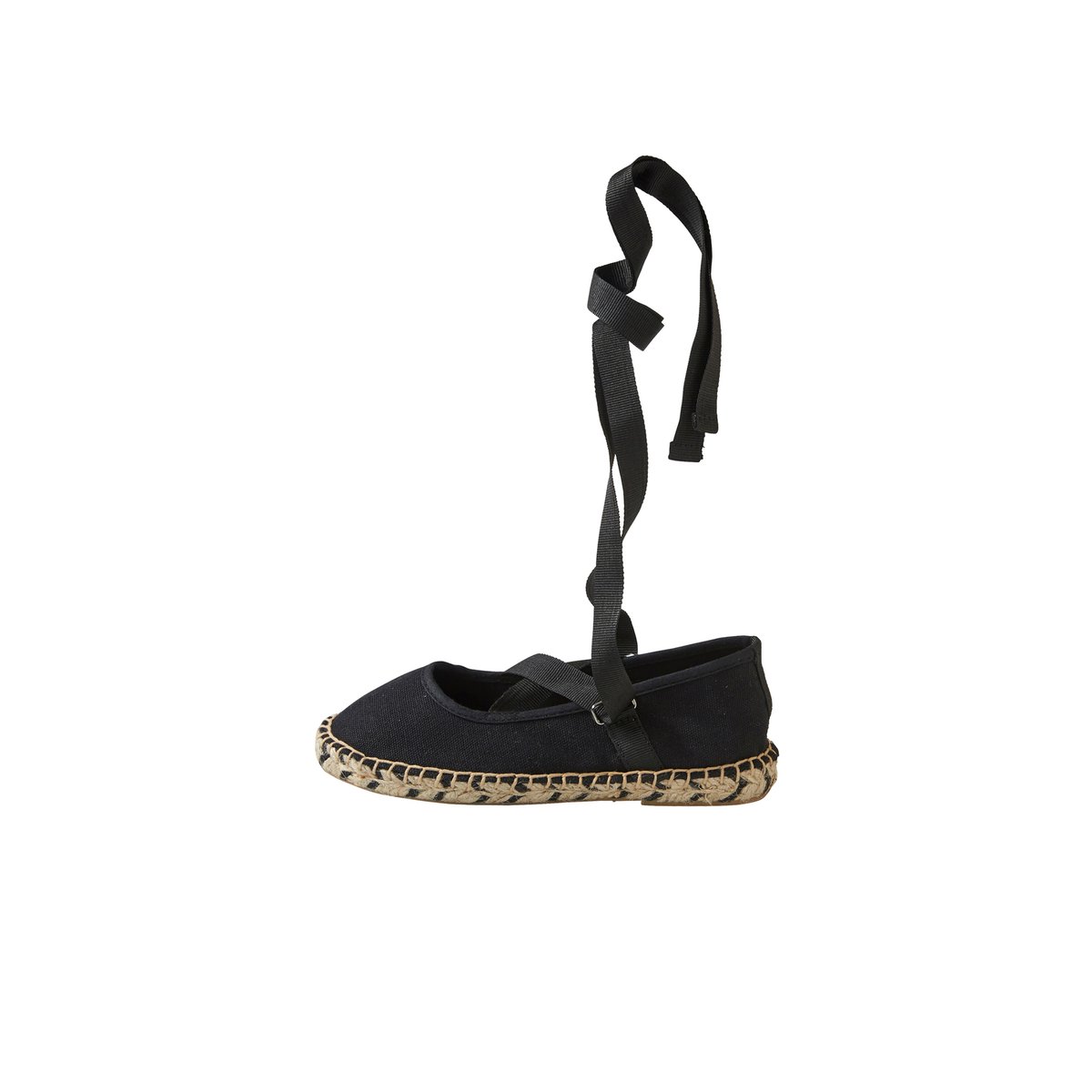 Ballerines espadrilles en toile noir, VERTBAUDET