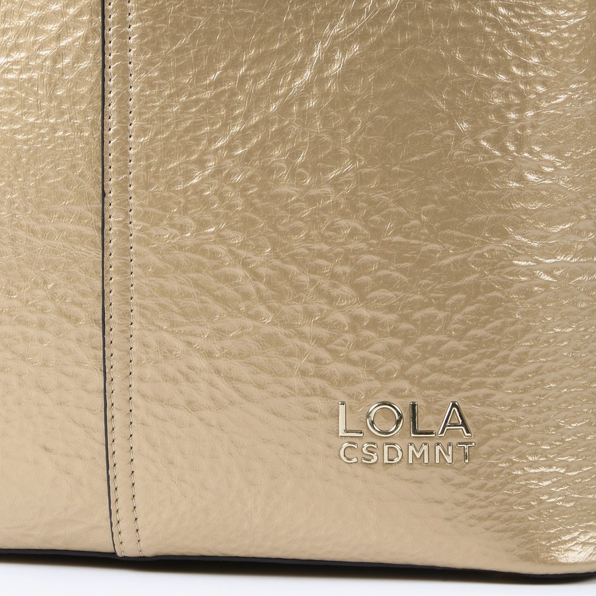 Sac cabas avec anse à effet bijou doré, LOLA CASADEMUNT