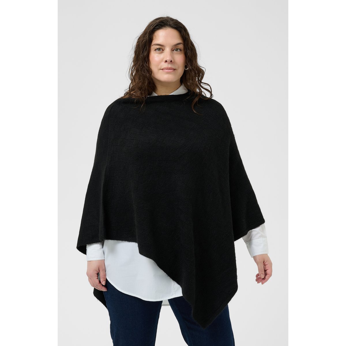 Poncho noir black deep cc., KAFFE CURVE
