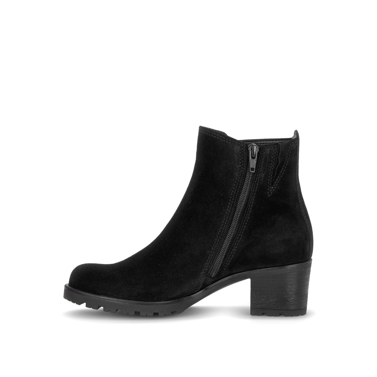 Bottines en cuir à talon décroché noir velours, GABOR