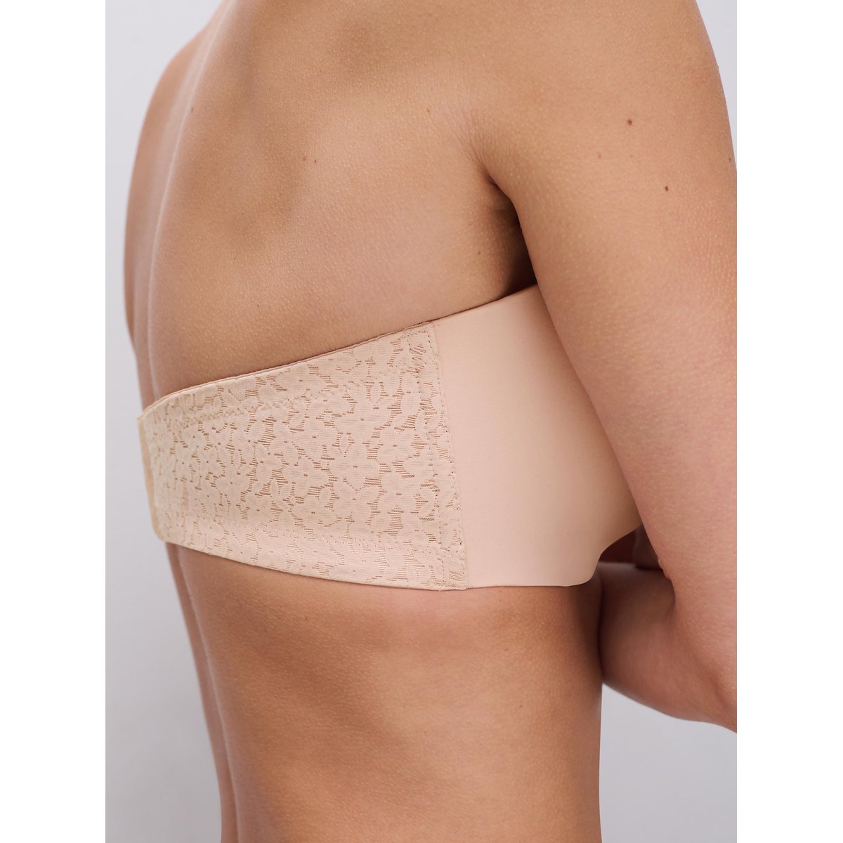 Soutien-gorge bandeau coques bretelles amovibles NORAH beige doré, CHANTELLE