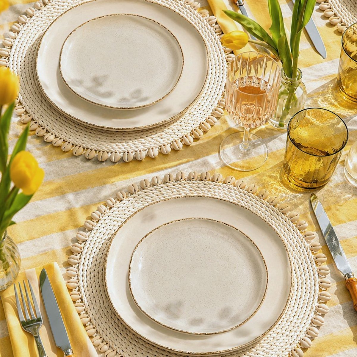 Lot de 6 petites assiettes, COTON blanc, ARTIME