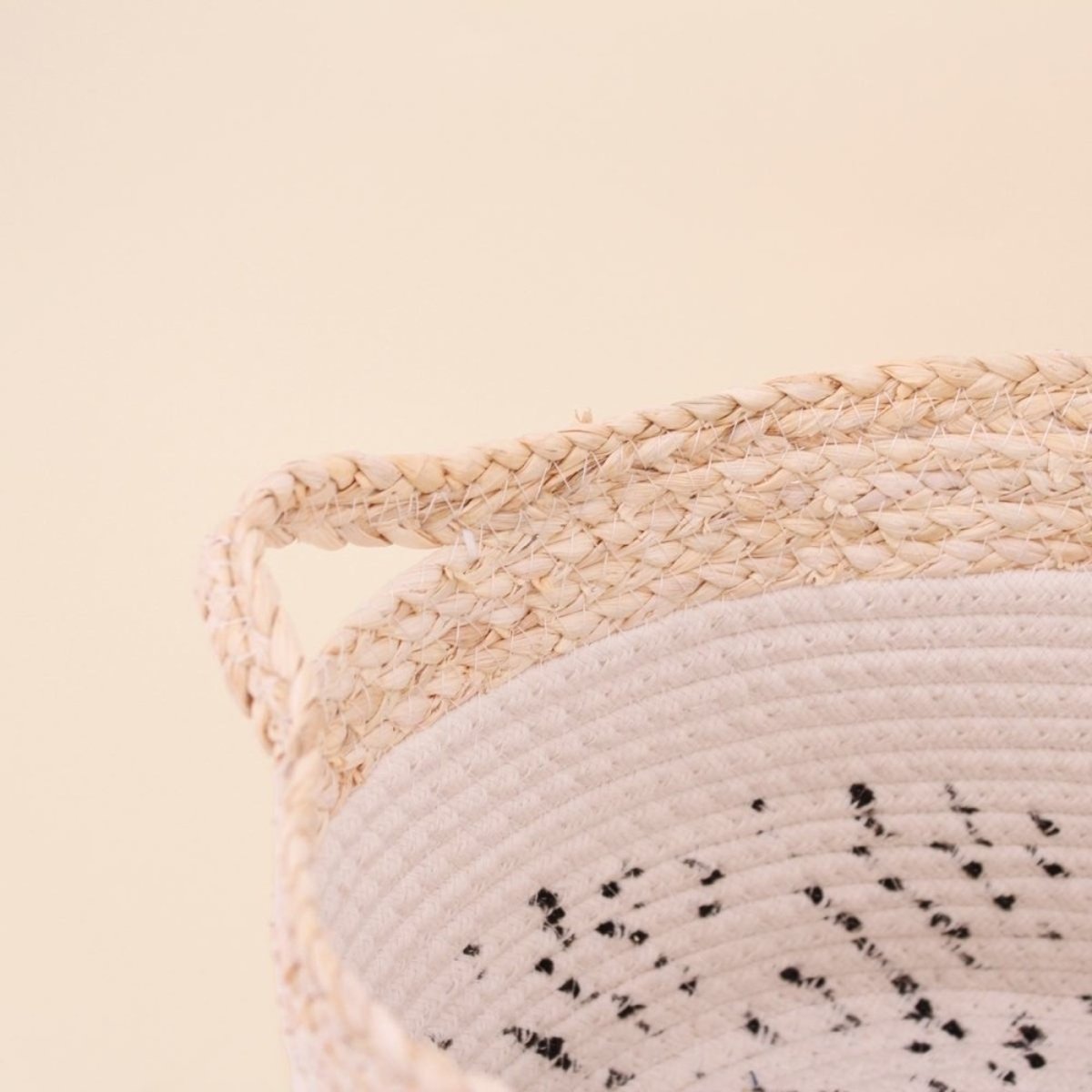 Lot de 2 paniers en corde et fibres naturelle beige, ORNAMI