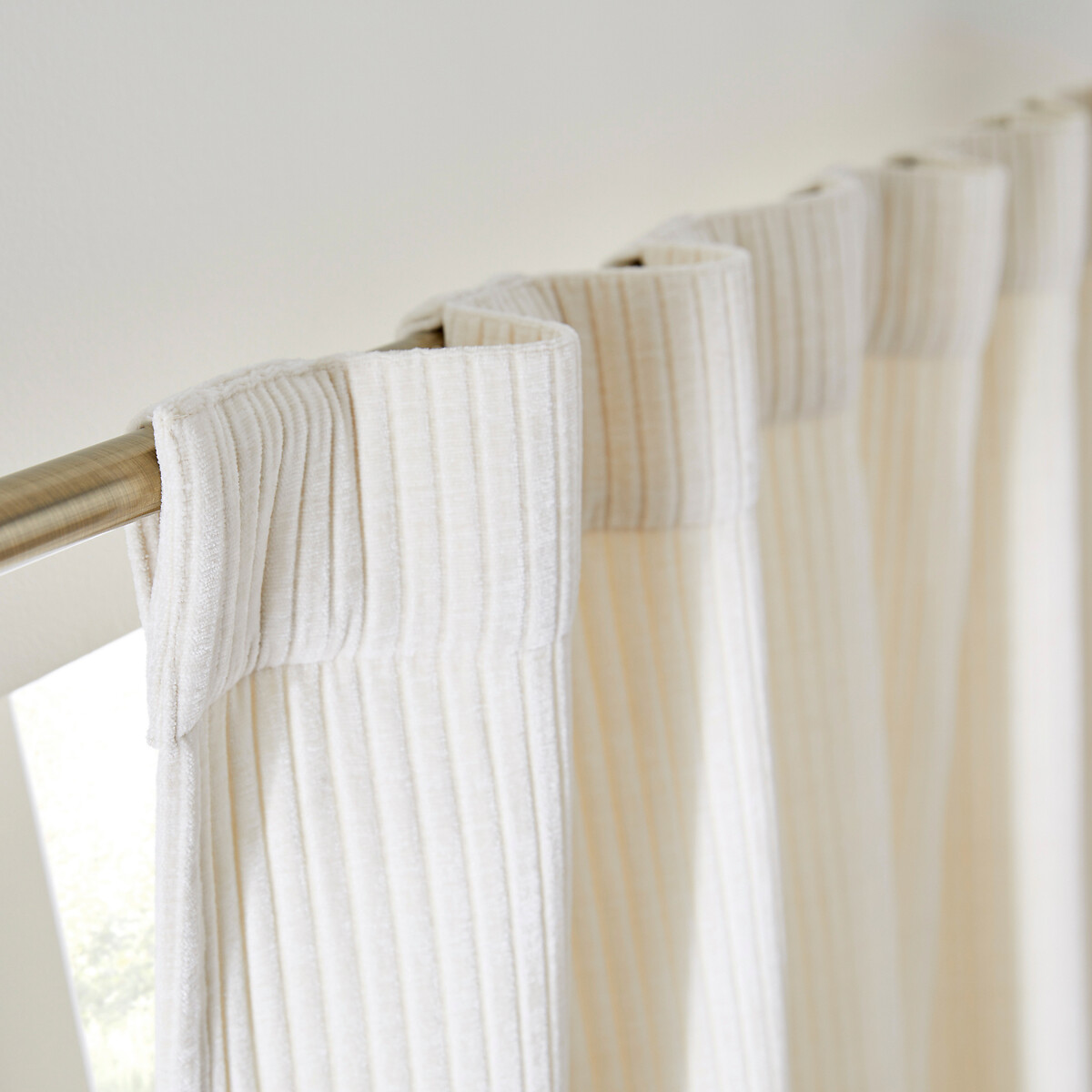 Carly corduroy curtain with concealed tab top ecru , LA REDOUTE INTERIEURS