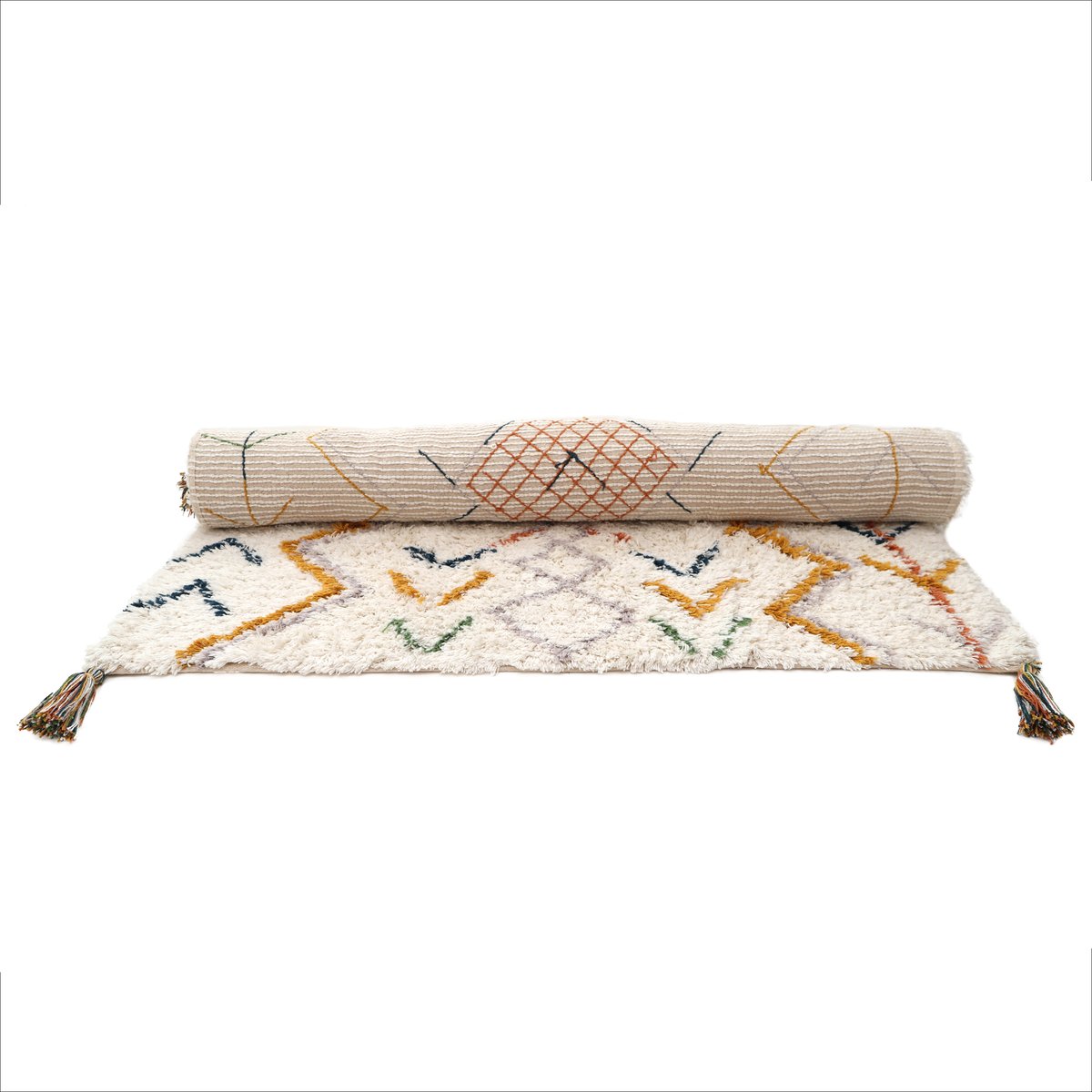Tapis coton berbère TRISHNA multicolore, NATTIOT