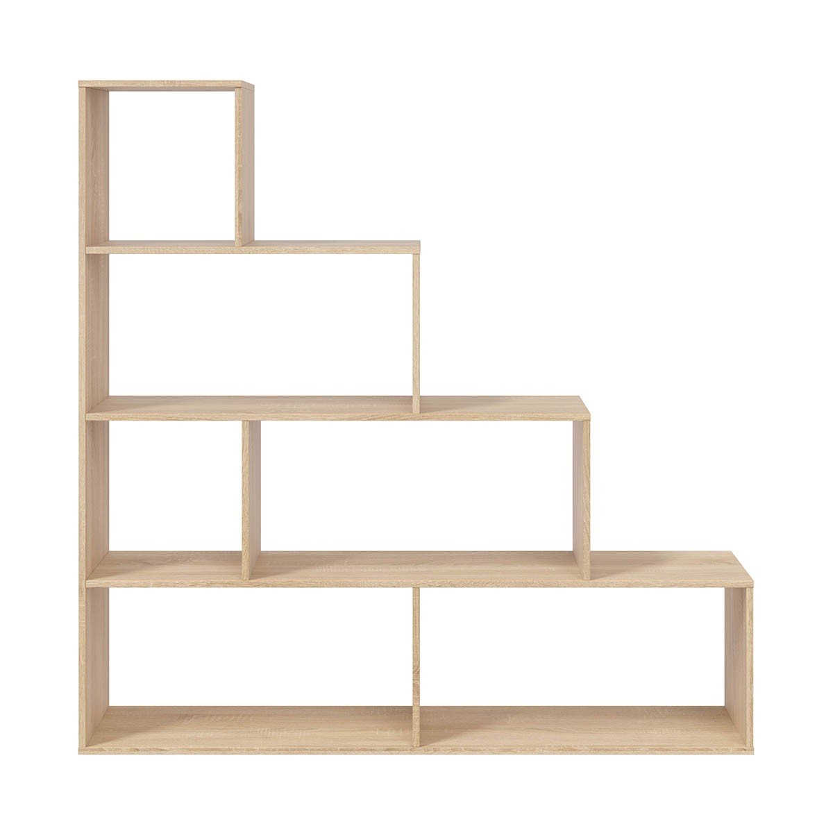 Étagère escalier 6 cases Klum - H145 cm chêne clair, CALICOSY