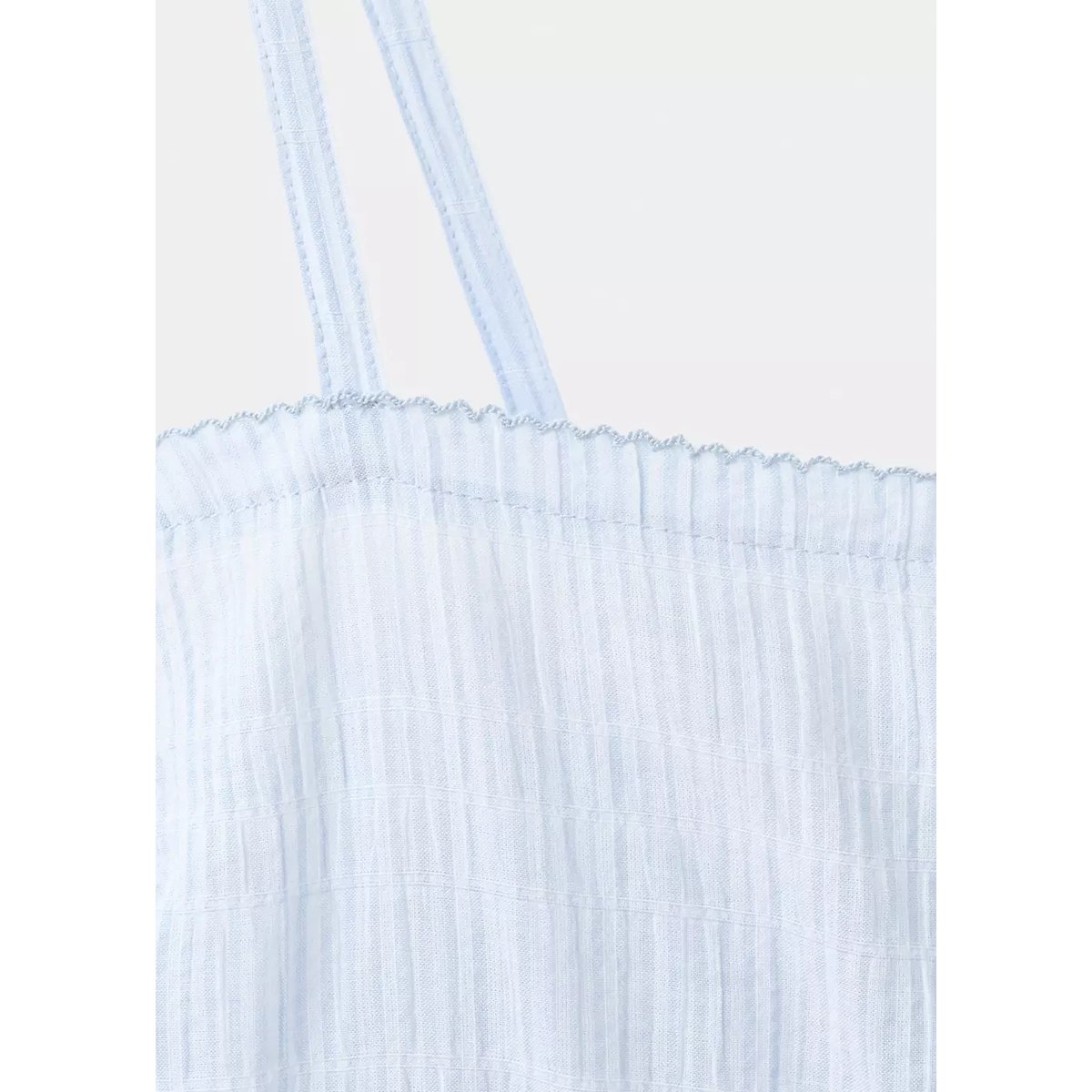 Chemise de nuit coton à bretelles bleu, MANGO