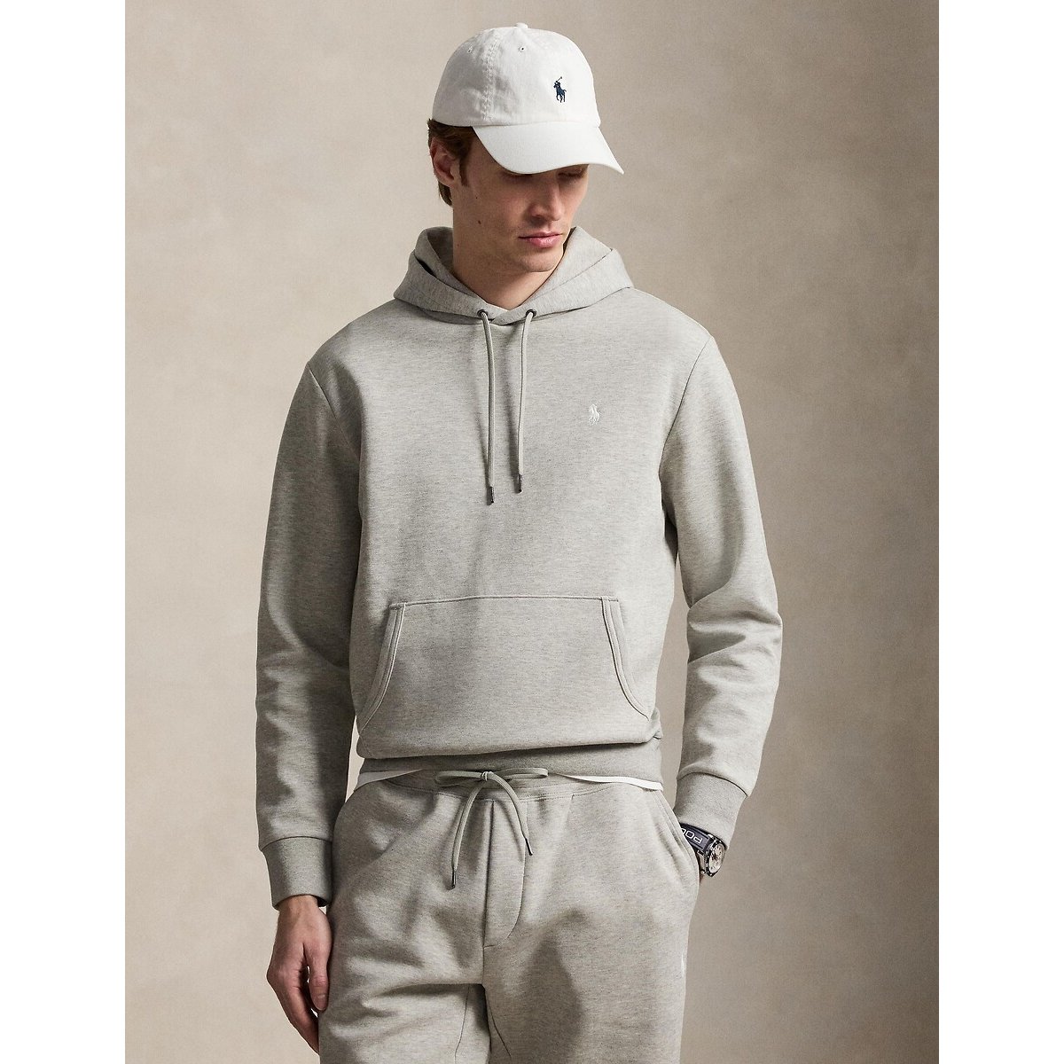 Sweat à capuche maille double gris foncé, POLO RALPH LAUREN