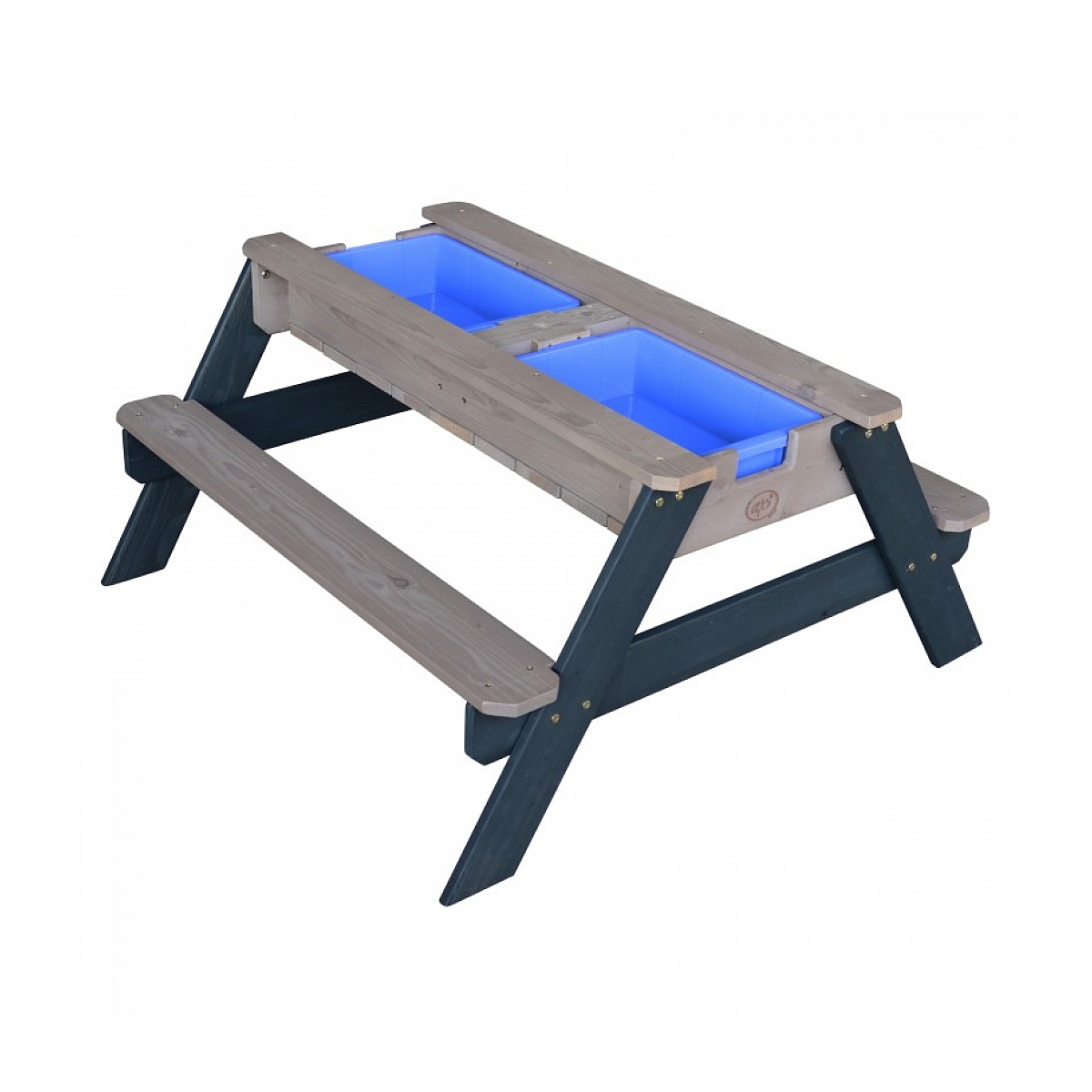 AXI Table sable et eau NICK Anthracite avec parasol Bleu Gris 90x80x56cm couleur unique, AXI HOUSE