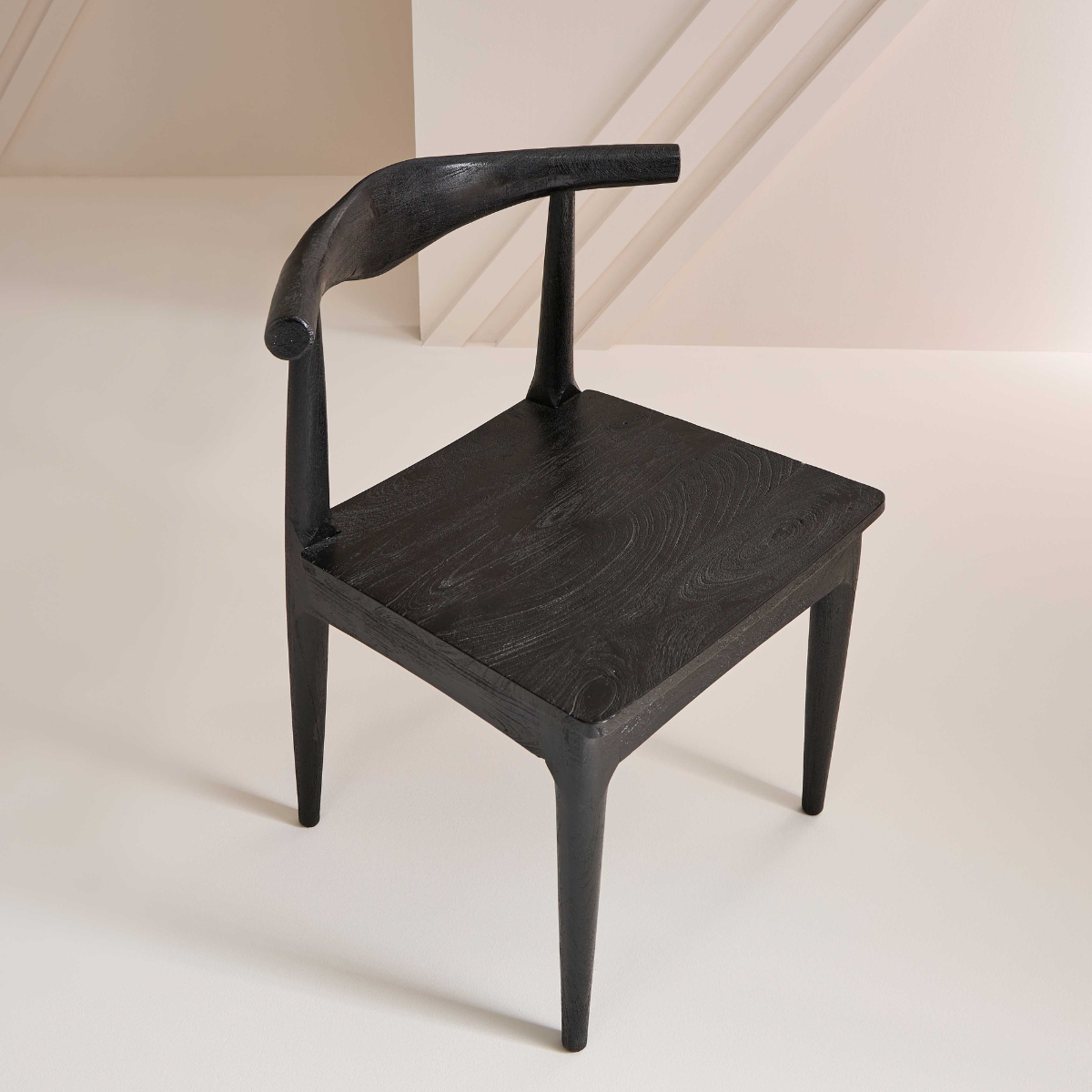 Lot de 2 chaises en acacia massif noir LUCIEN noir, SIGNATURE