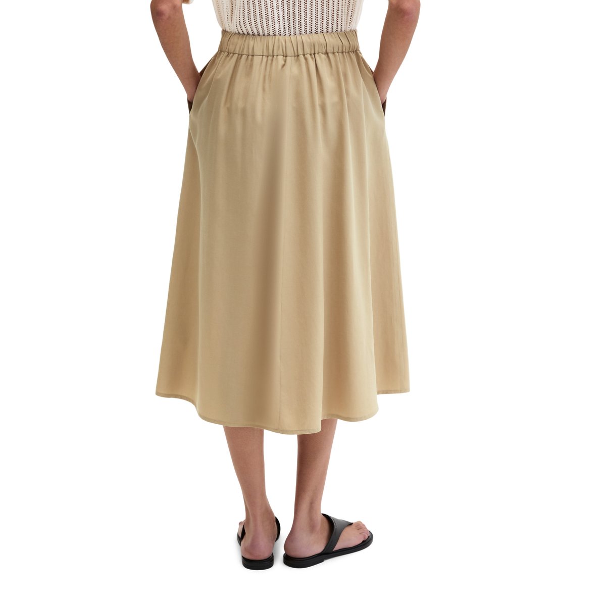 Jupe évasée en TENCEL™ Lyocell beige, MARC O'POLO