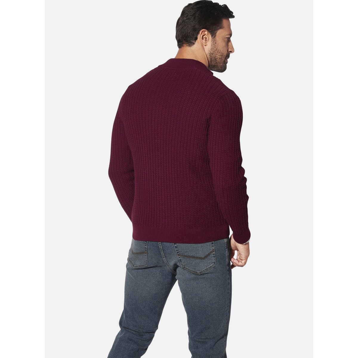 Gilet en maille ONERVA rouge foncé, JAN VANDERSTORM