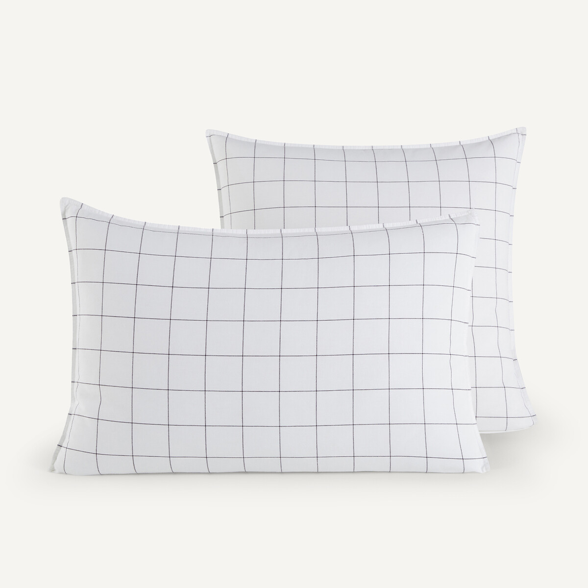 Taie d'oreiller en coton bio, Ponlok blanc/gris, AM.PM