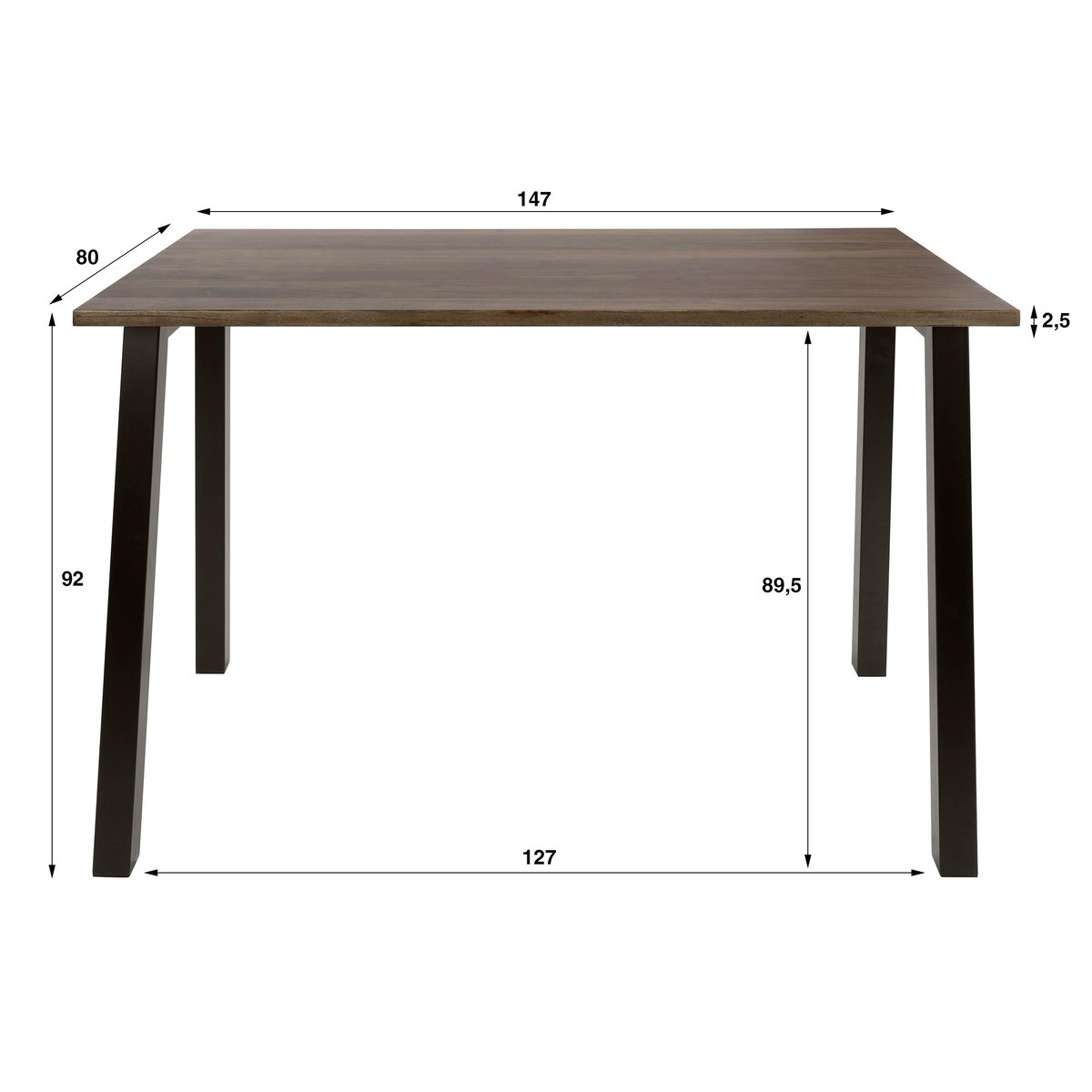Table haute cuisine en bois d'acacia foncé 147 cm NAKO marron, PIER IMPORT