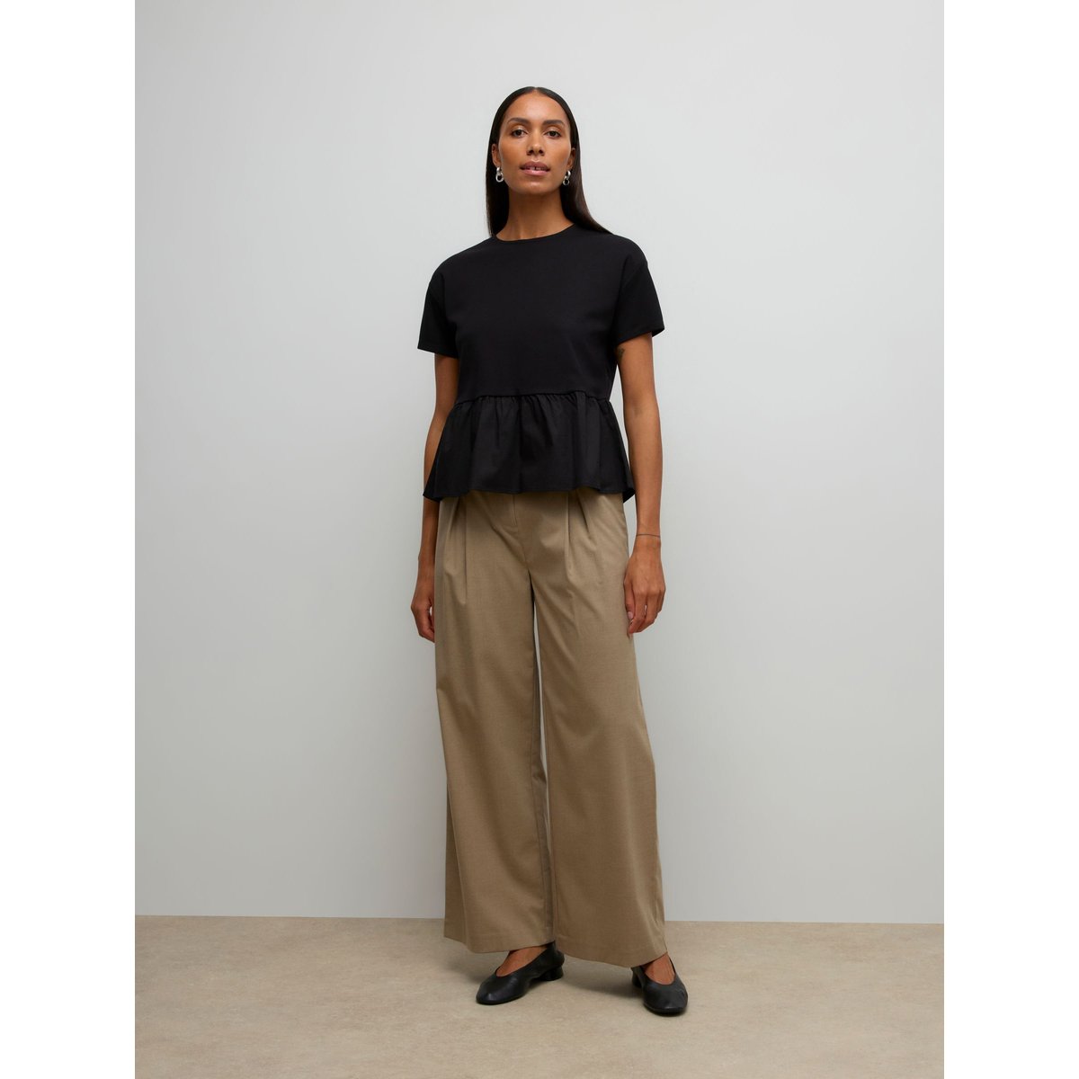 Top Peplum black 1, VERO MODA