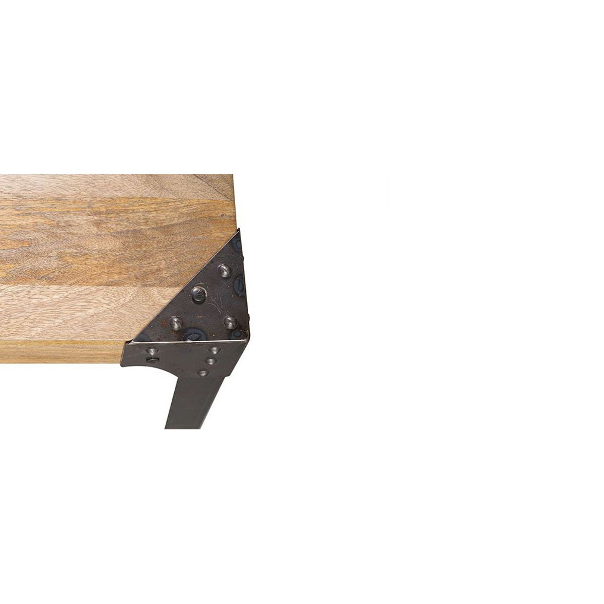 Banc industriel en bois manguier massif et métal noir L180 cm MADISON bois clair / noir, MILIBOO