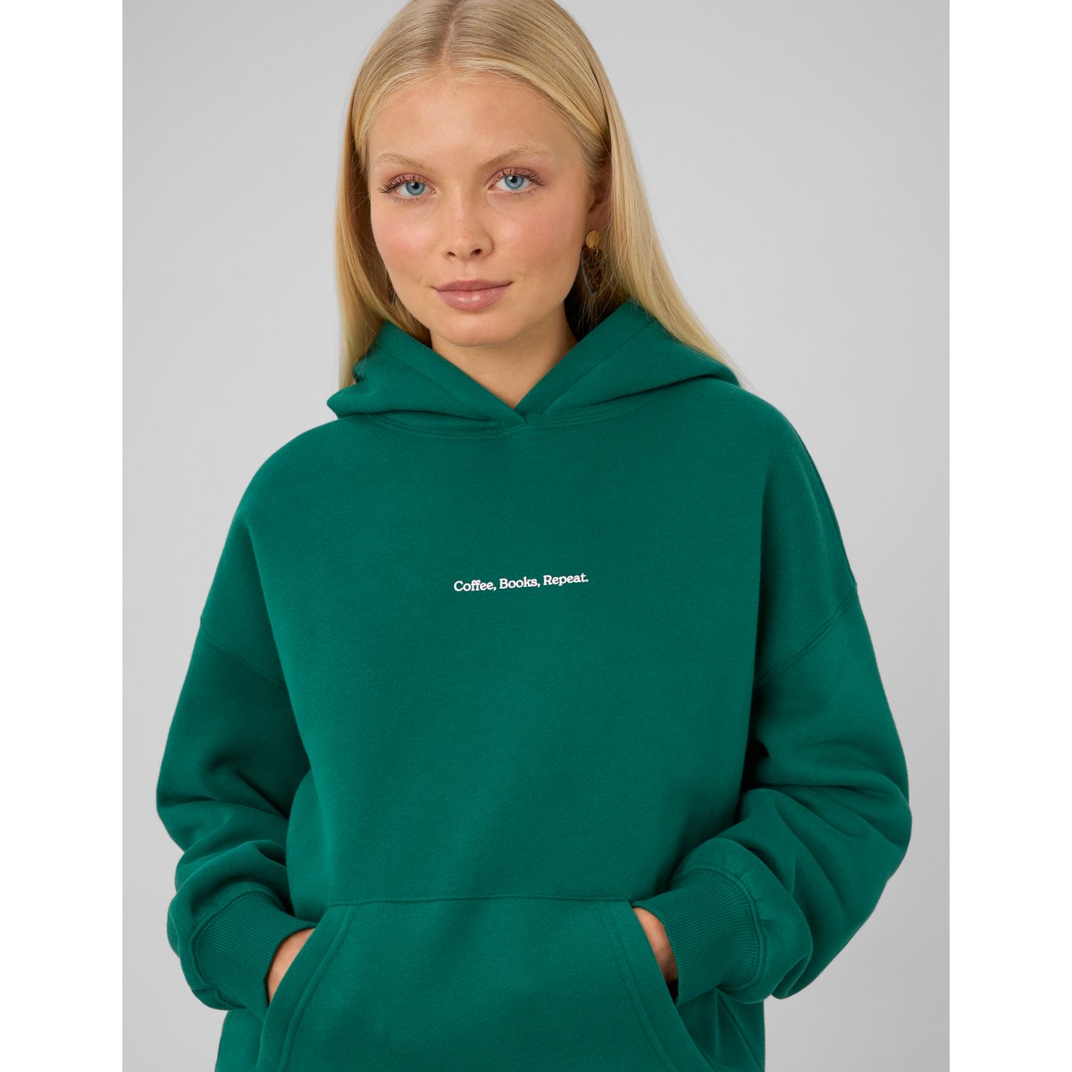 Sweat à capuche imprimé vert, BZB