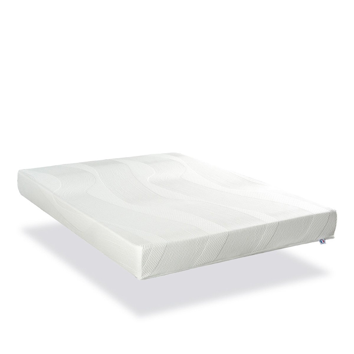 Ensemble Paris 140x190 cm Matelas Mousse + Sommier Bois blanc, BELLECOUR
