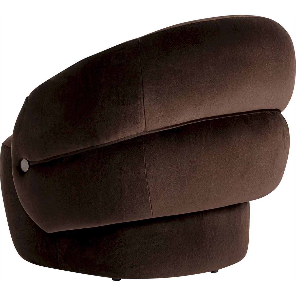 Fauteuil contemporain en velours chocolat, RECOLLECTION