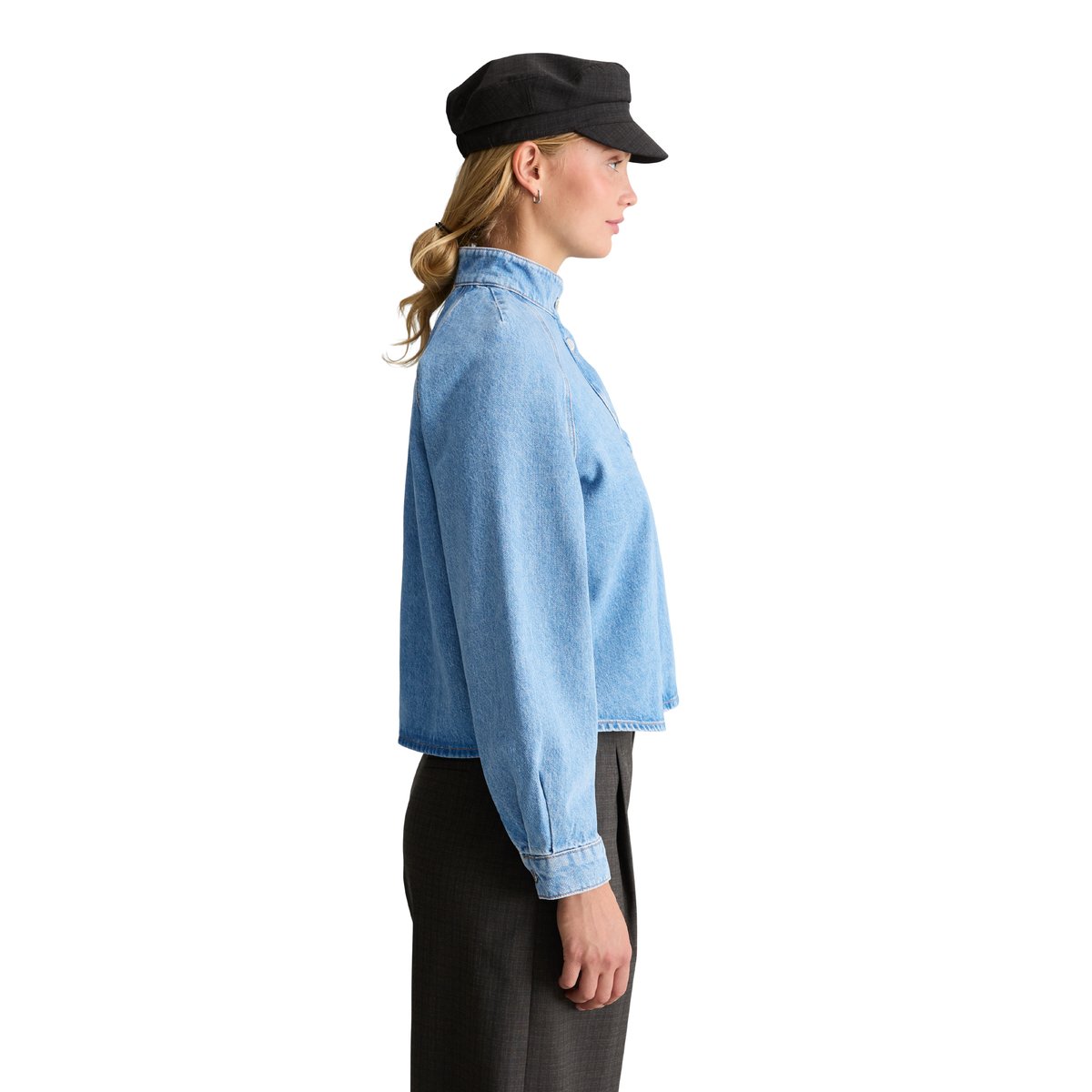 Chemisier en jean coupe classique en pur coton biologique bleu, MARC O’POLO DENIM