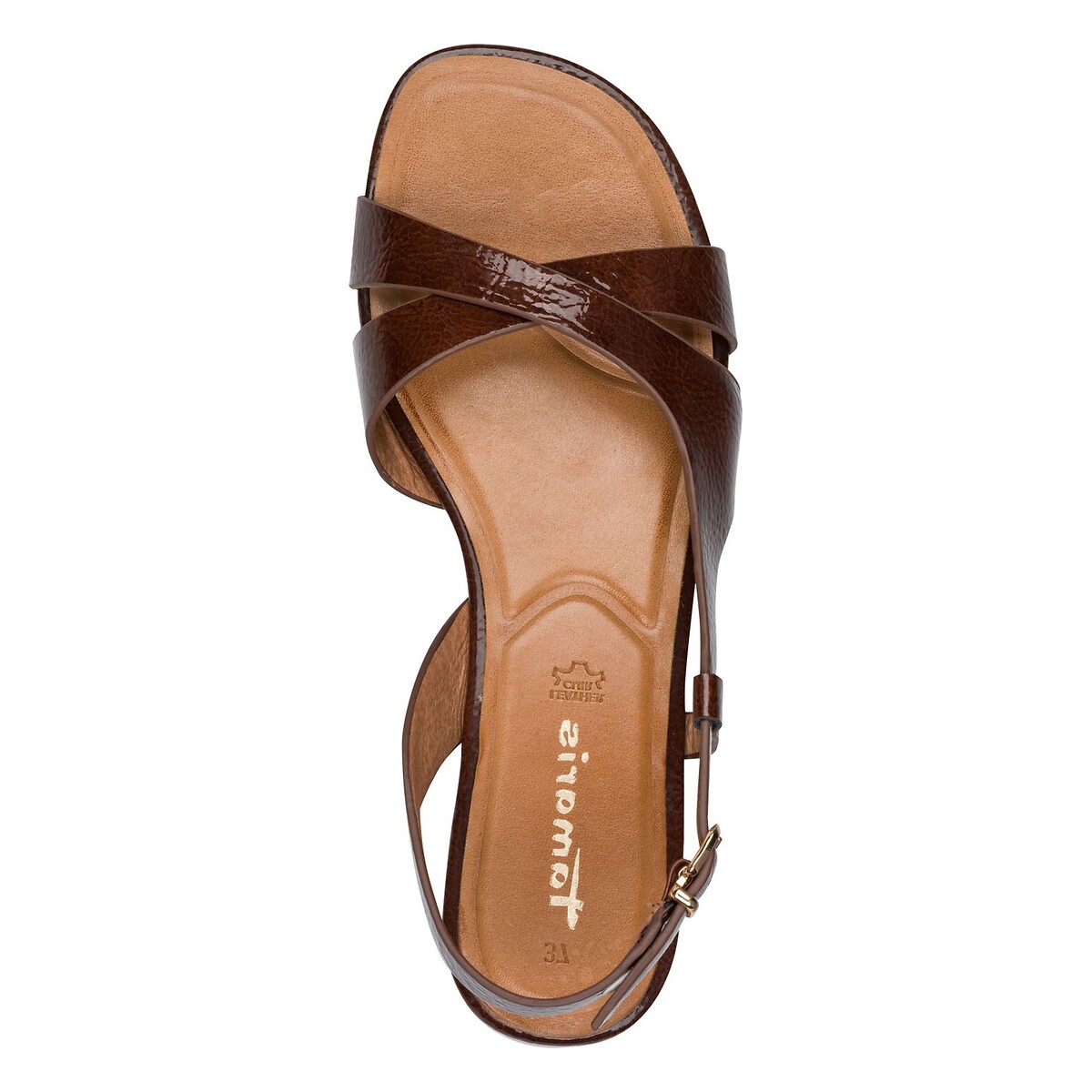 Sandales plates cognac, TAMARIS