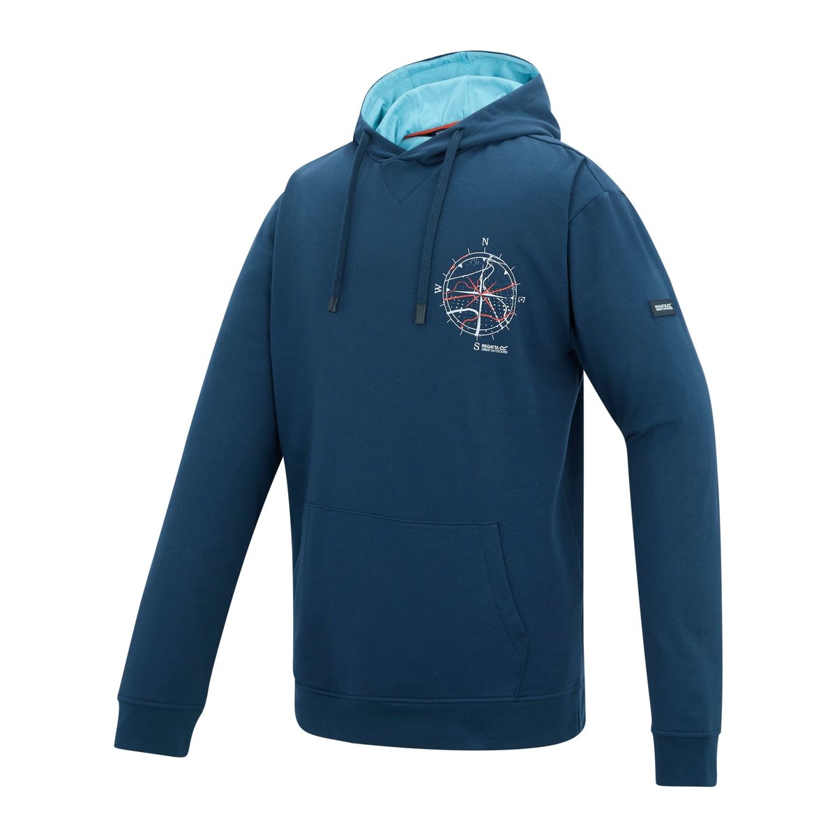 Sweat à capuche motif/style boussole CLINE denim sombre / bleu de gris, REGATTA