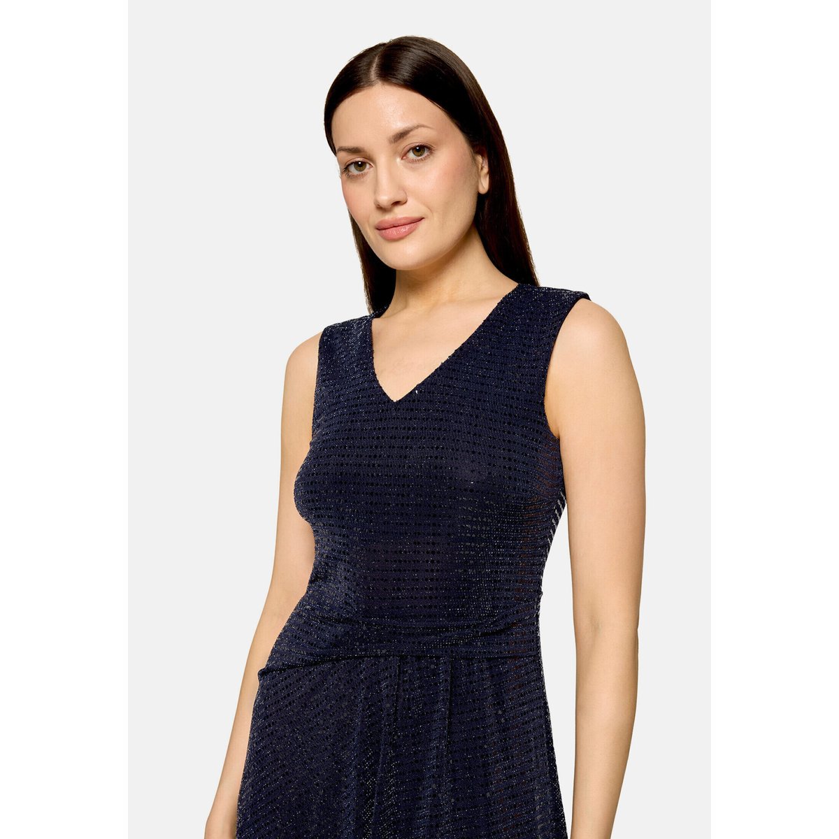 Robe de cocktail au look scintillant bleu foncé/gris, VERA MONT