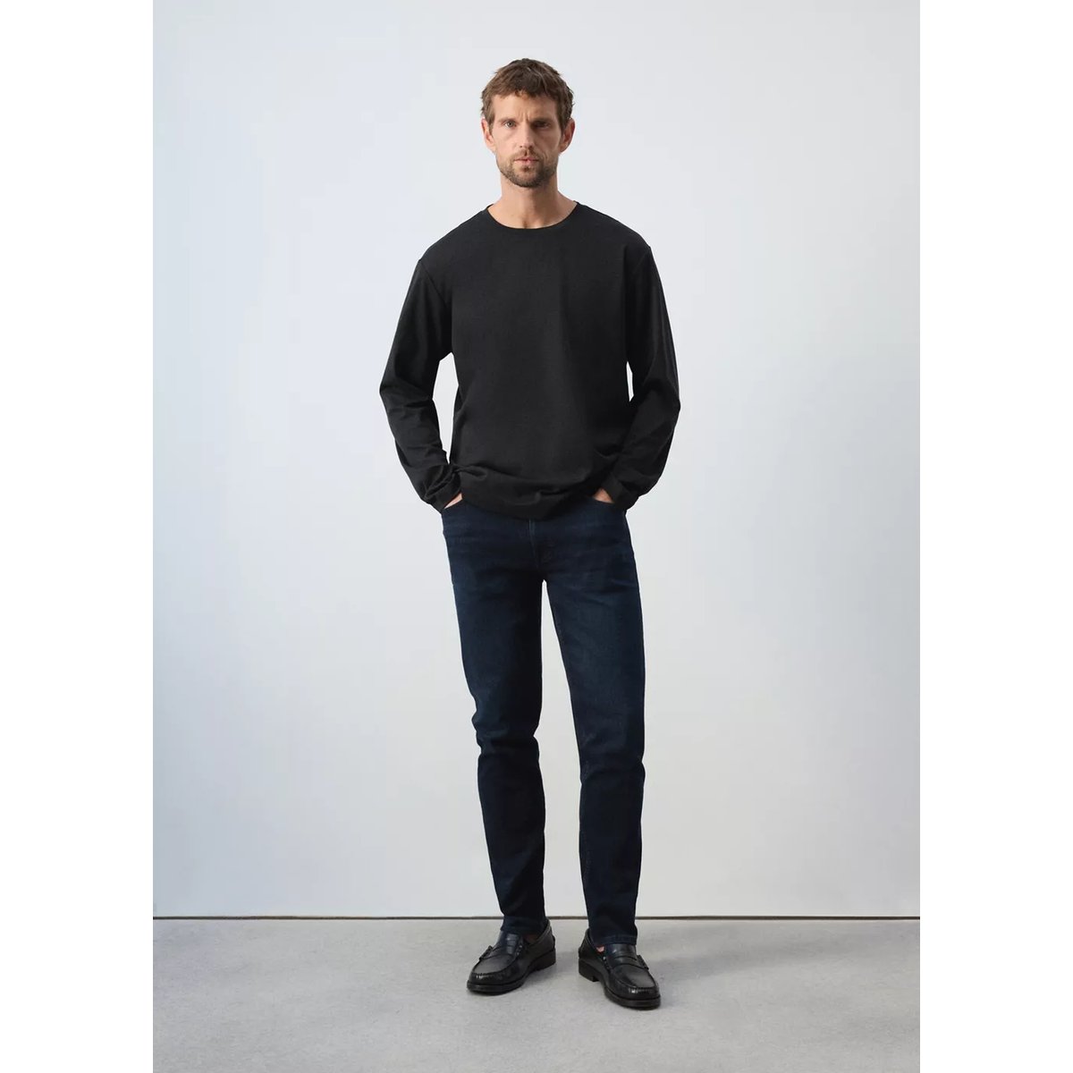 T-shirt 100 % coton regular-fit noir, MANGO MAN