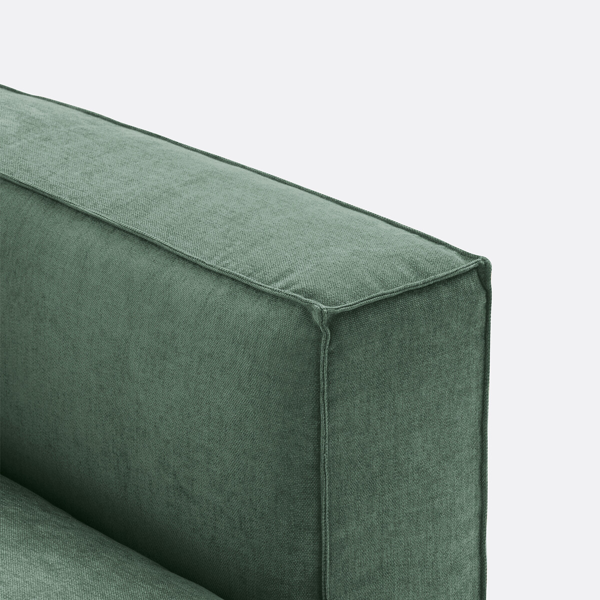 Elemento Chaise Longue para sofá modulável, em veludo texturado, SEVEN verde-acinzentado, LA REDOUTE INTERIEURS