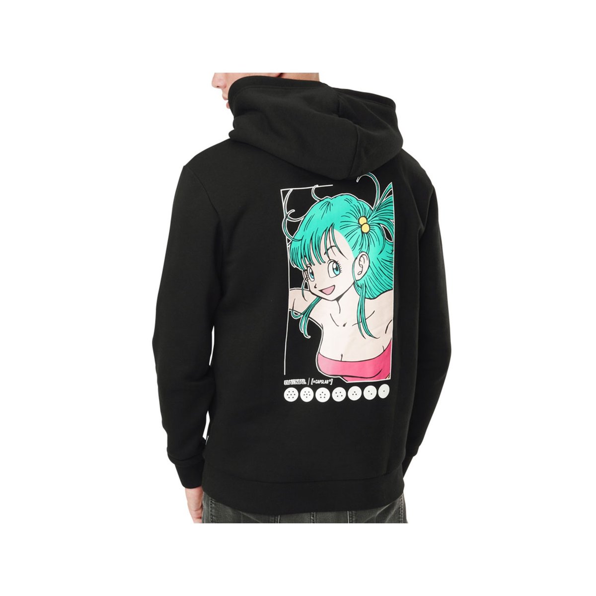 Sweat Dragon Ball Bulma noir/vert/blanc/rose, CAPSLAB