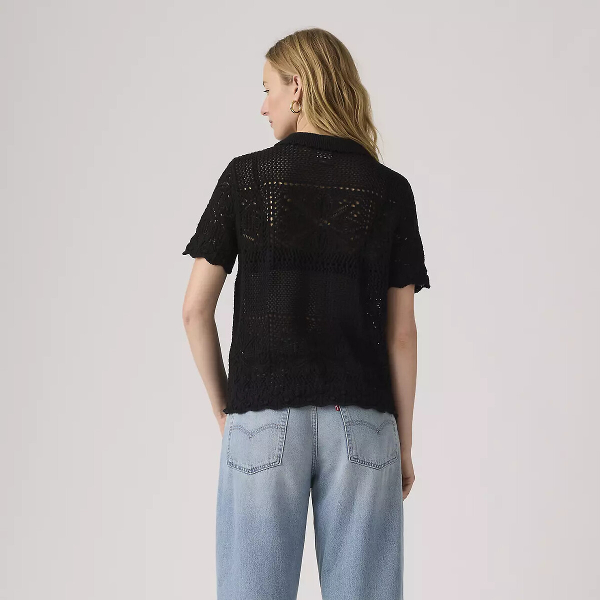 Crochet Short Sleeve Blouse charcoal, LEVI'S