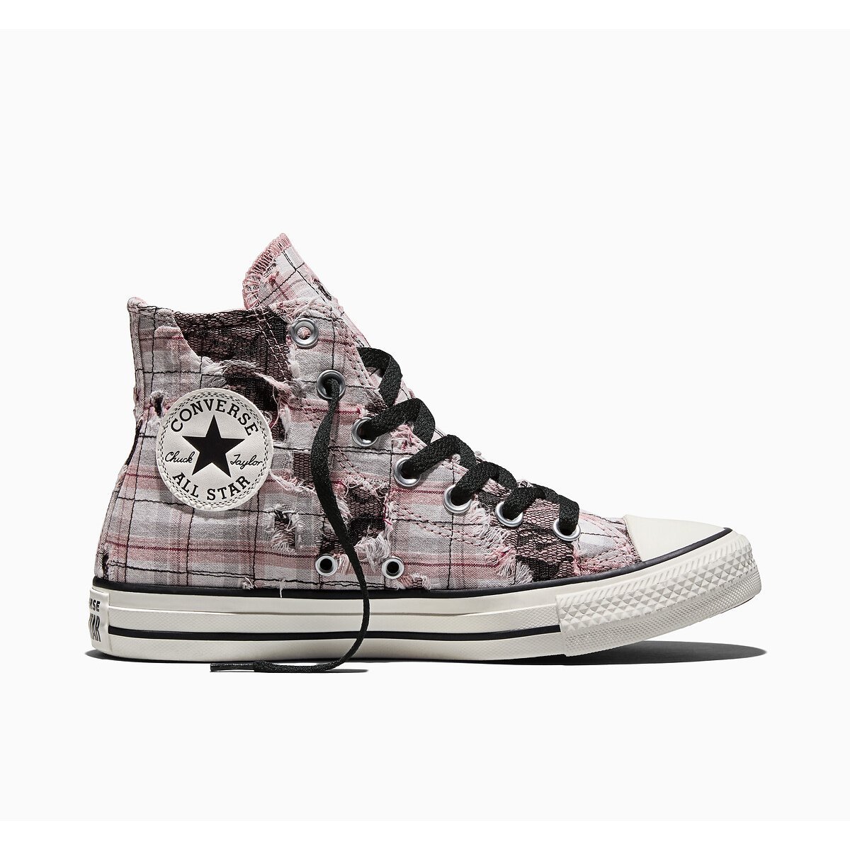 Sneaker CHUCK TAYLOR ALL STAR HI PLAID LACE MATERIAL rosa/ecru, CONVERSE